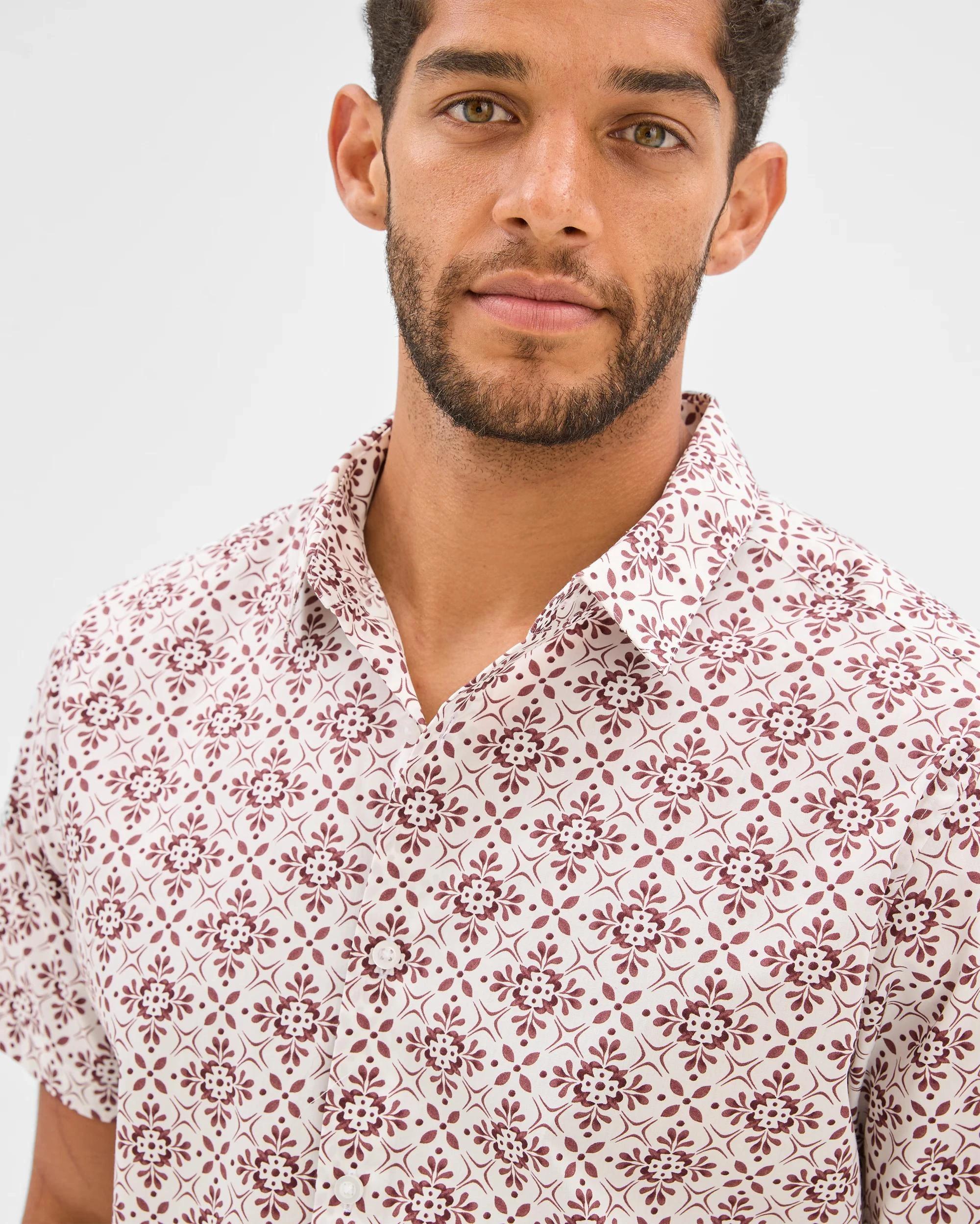 6 Australian Cotton Short Sleeve Shirt - Preview RED TILE, 6 of 6