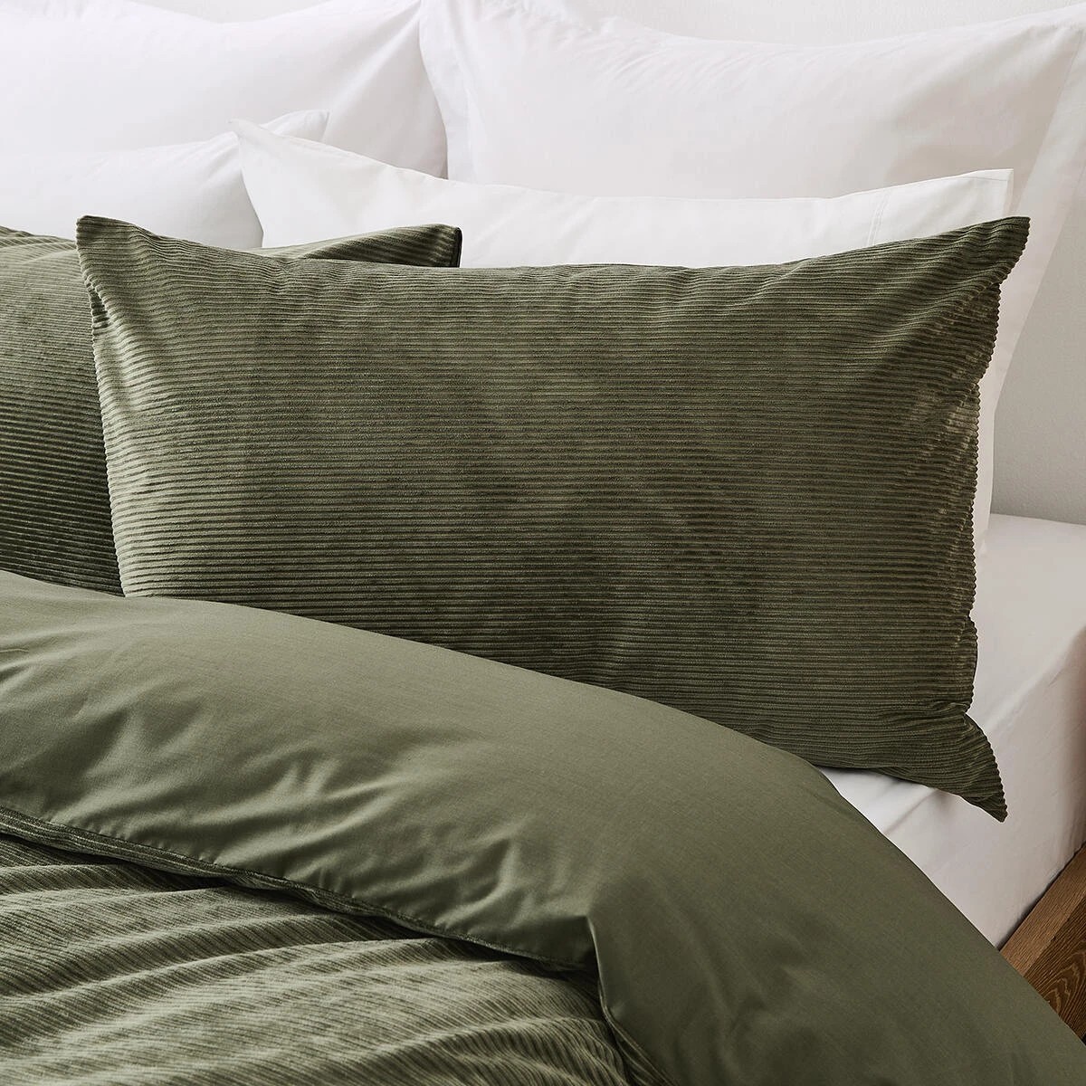 2 Corduroy Quilt Cover Set - Queen Bed, Forest, 2 of 7