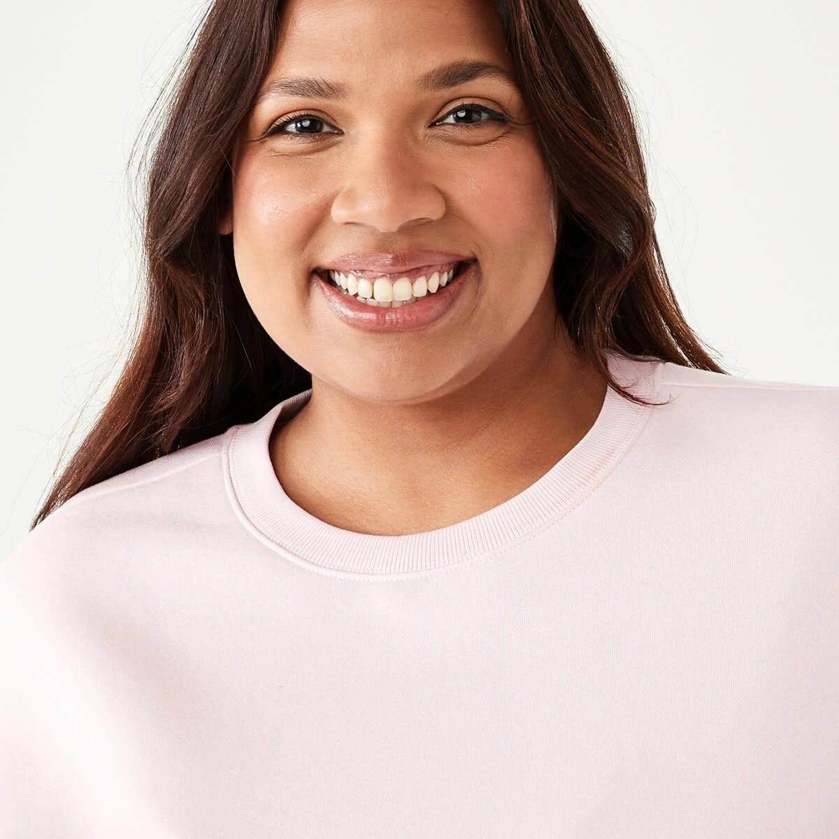 4 Curve Long Sleeve Boxy Sweatshirt Soft Pink, 4 of 5