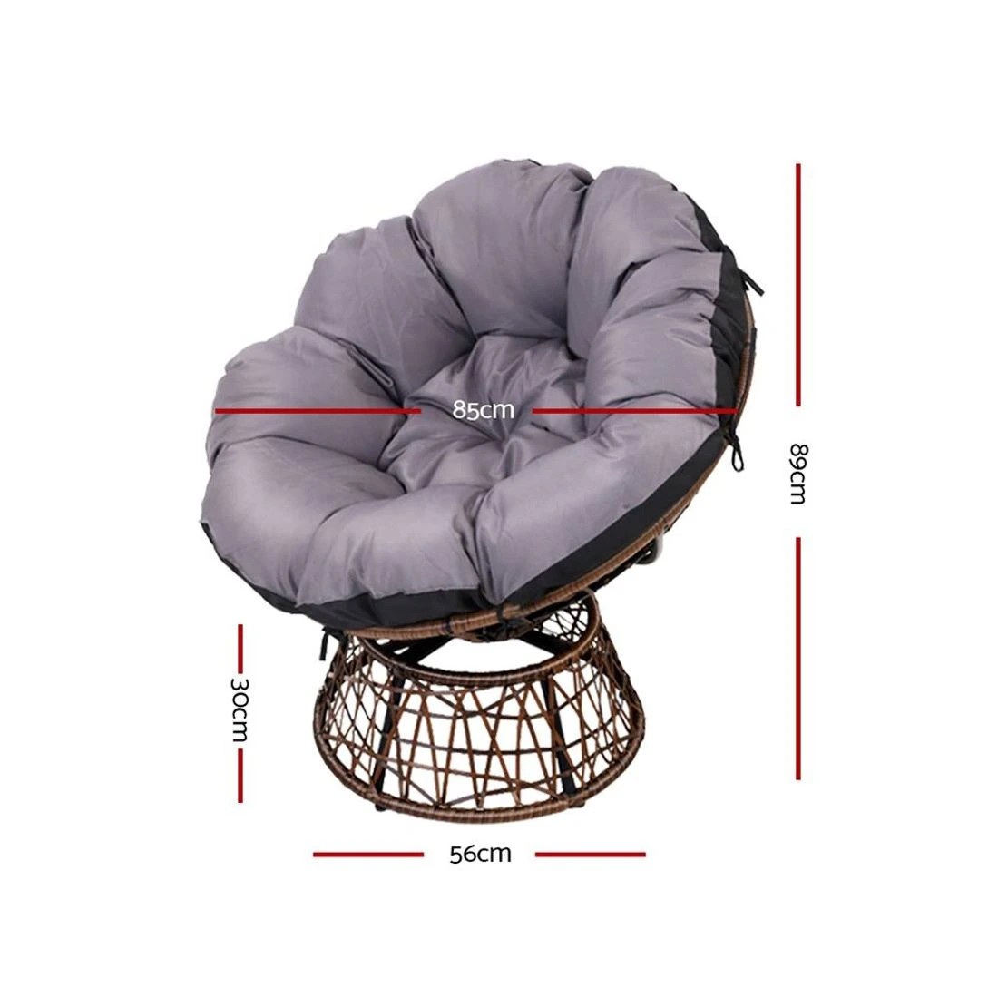 2 Gardeon Outdoor Chairs Outdoor Furniture Papasan Chair Wicker Patio Garden, 2 of 7