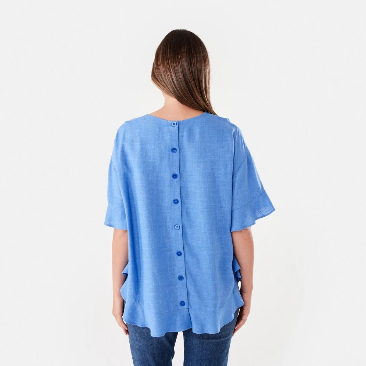 3 Short Sleeve Button Back Relaxed T-shirt BLUE MARINE, 3 of 7