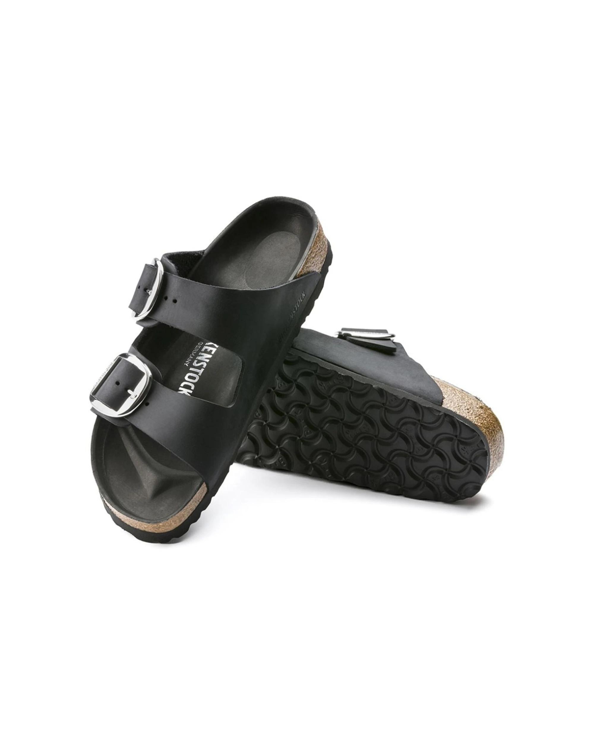 2 Birkenstock Arizona Big Buckle Oiled Leather Sandals PLAIN BLACK, 2 of 6