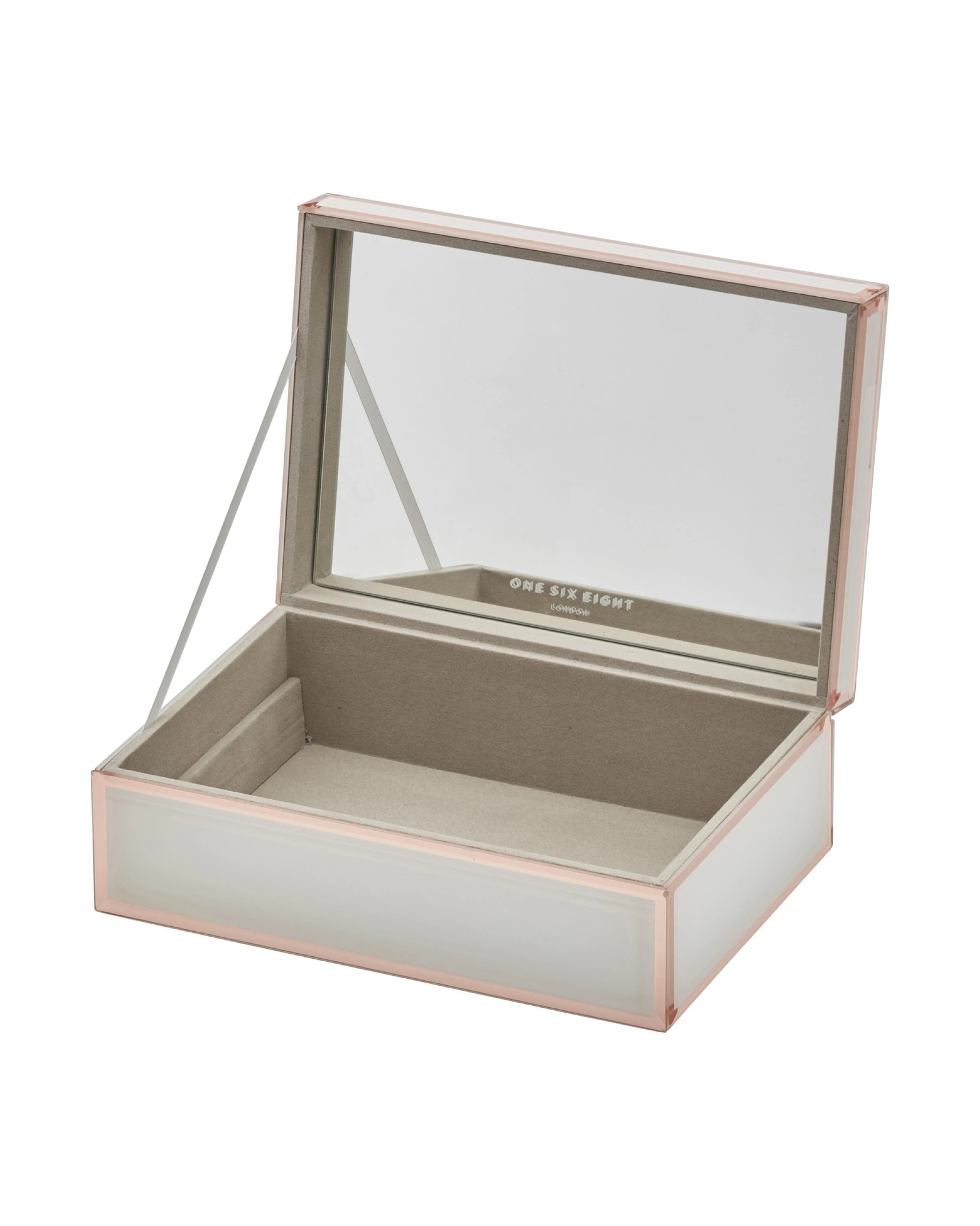 2 One Six Eight London Sara Jewellery Box - White / Rose Gold - L - White, 2 of 5