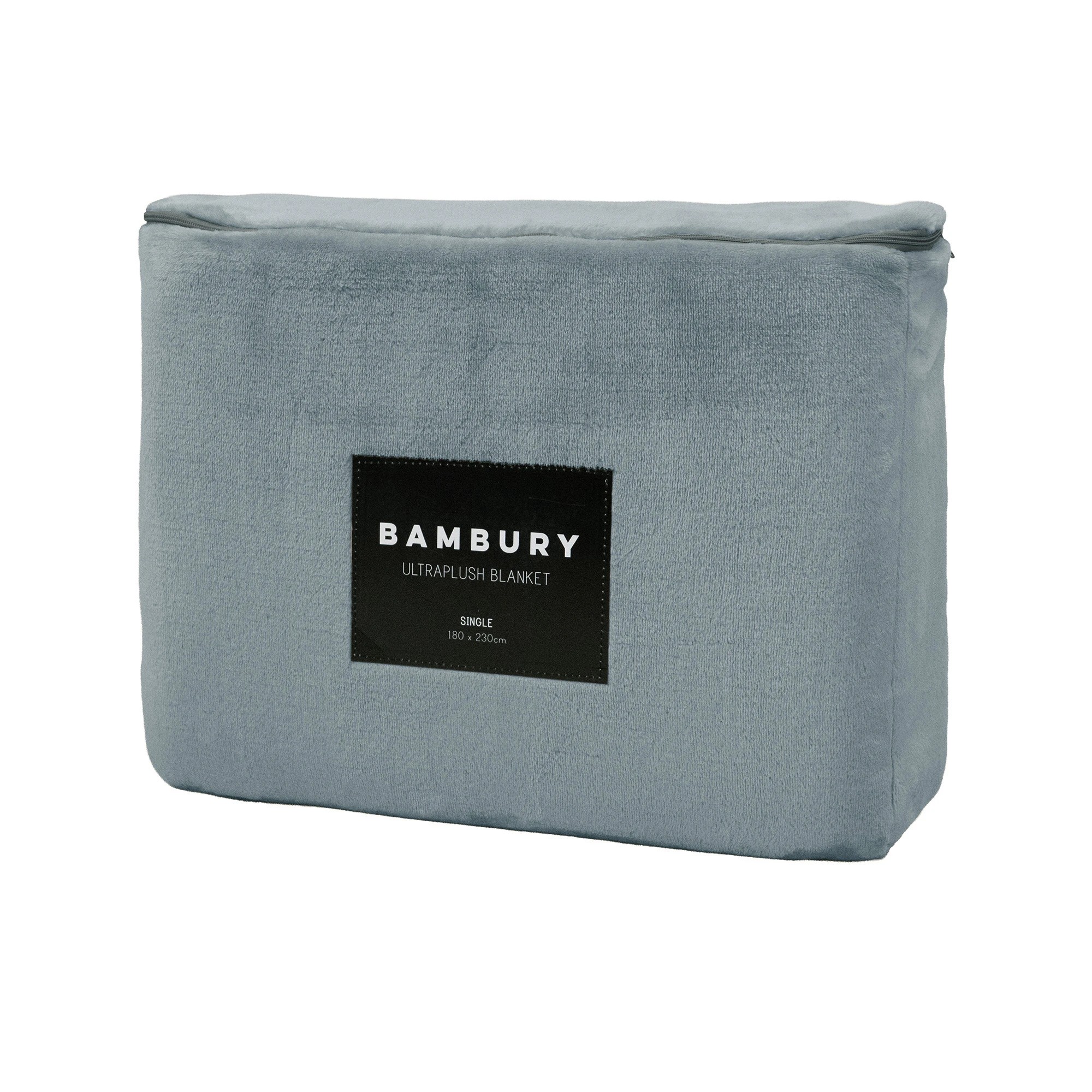 4 Bambury Solid Ultraplush Polyester Cosy Blanket Steel - King Bed - Blue, 4 of 5