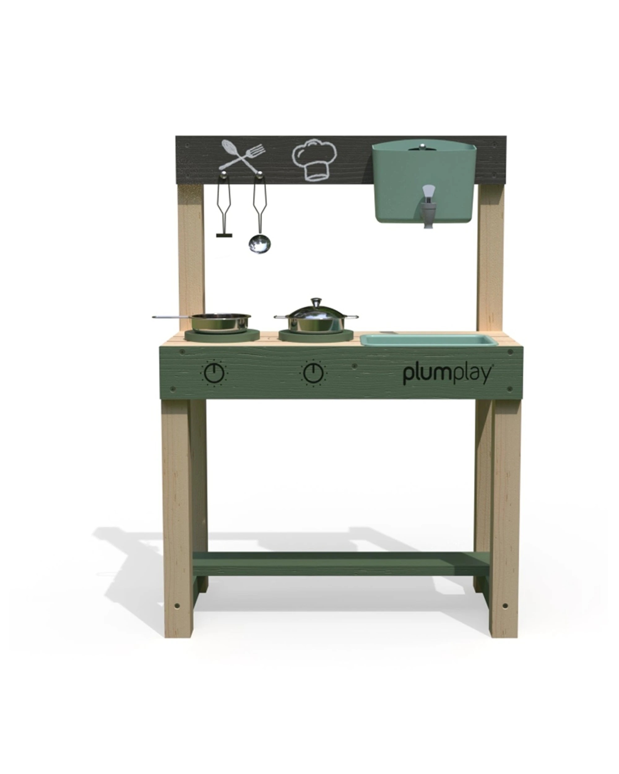 4 Plum Play Outdoor Mud Kitchen With Working Tap Chalkboard 55cm - Multi, 4 of 7