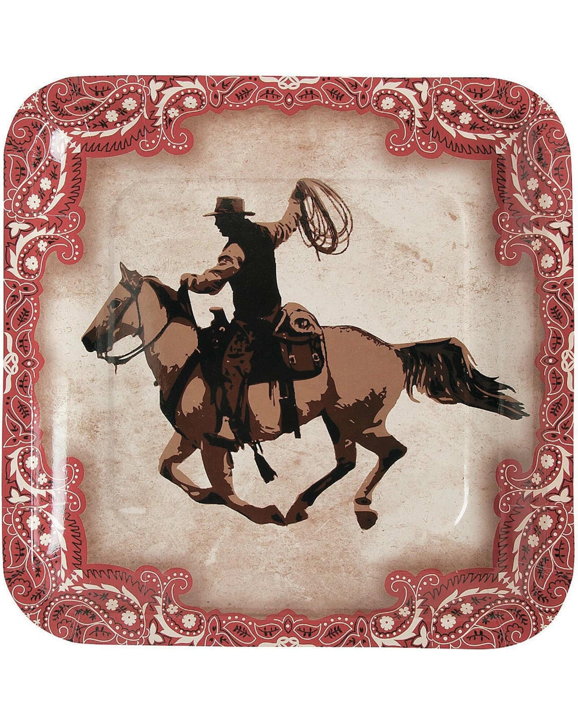 1 Partyrama Wild West Cowboy Large Paper Plates Pack of 8, 1 of 1