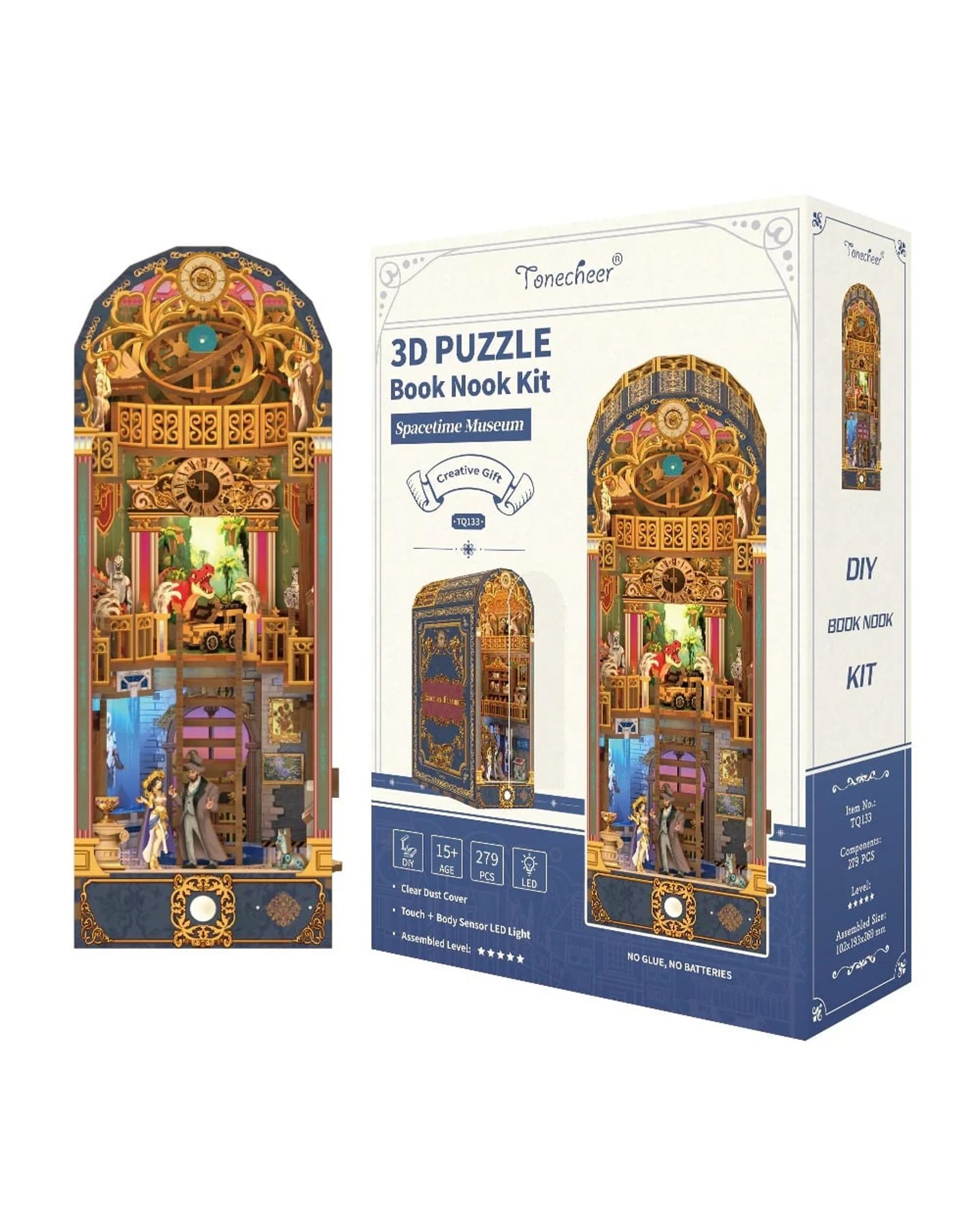 1 Tonecheer 3D Wooden Puzzle DIY Book Nook Kit - Spacetime Museum, 1 of 10