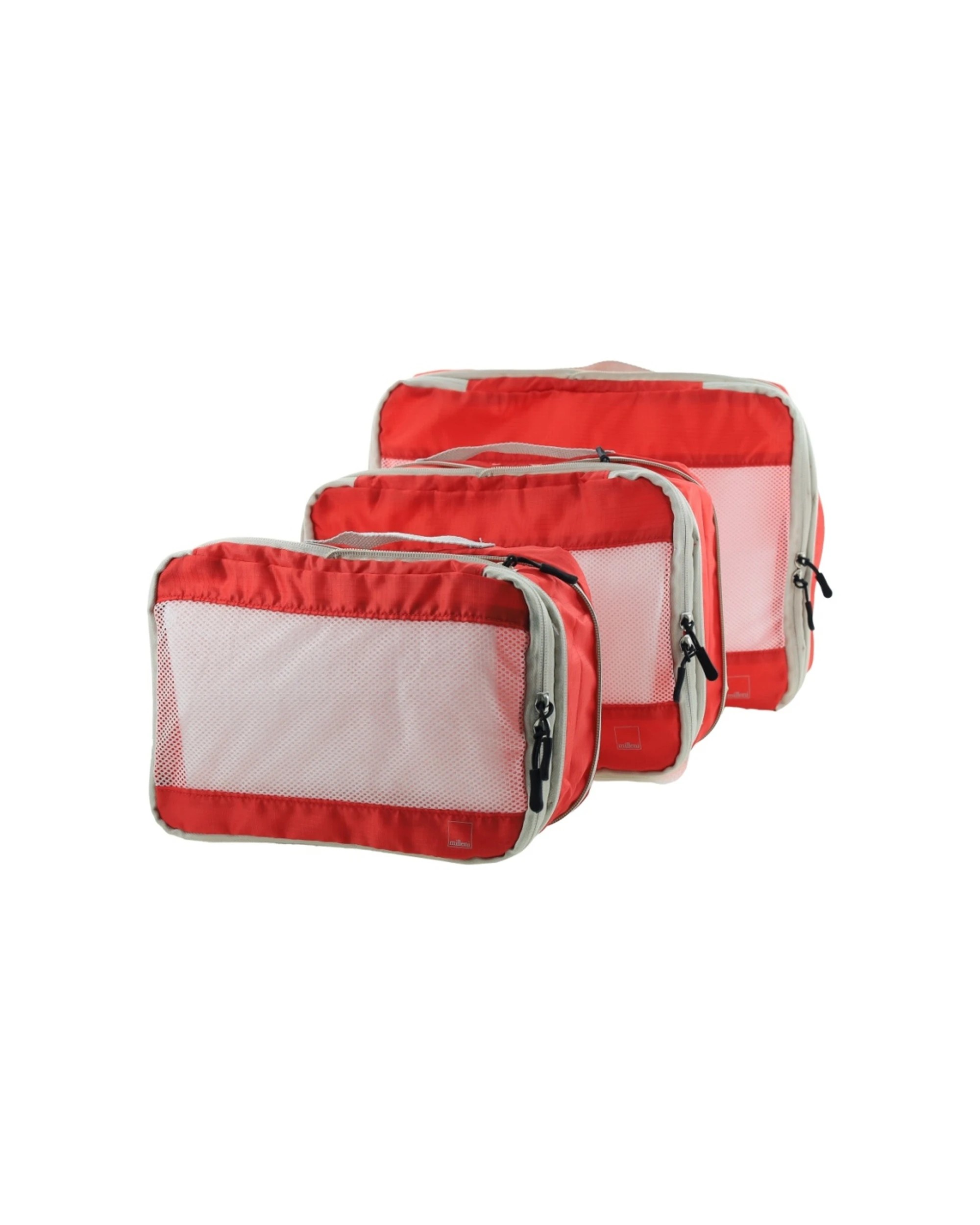3 Milleni Travel 3pc Compact Water Resistant Organizer/Cube - Red, 3 of 5
