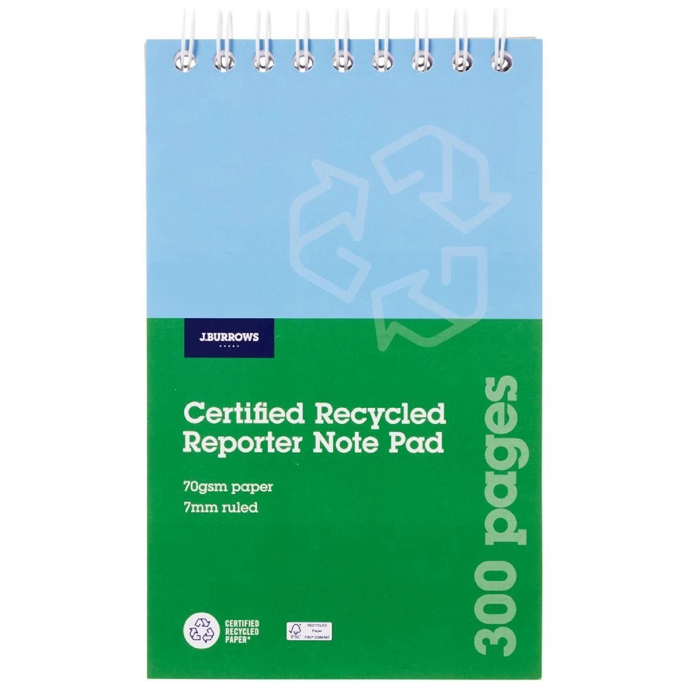 1 J.Burrows Reporter Top Spiral Bound Notebook 300Pg, 1 of 2