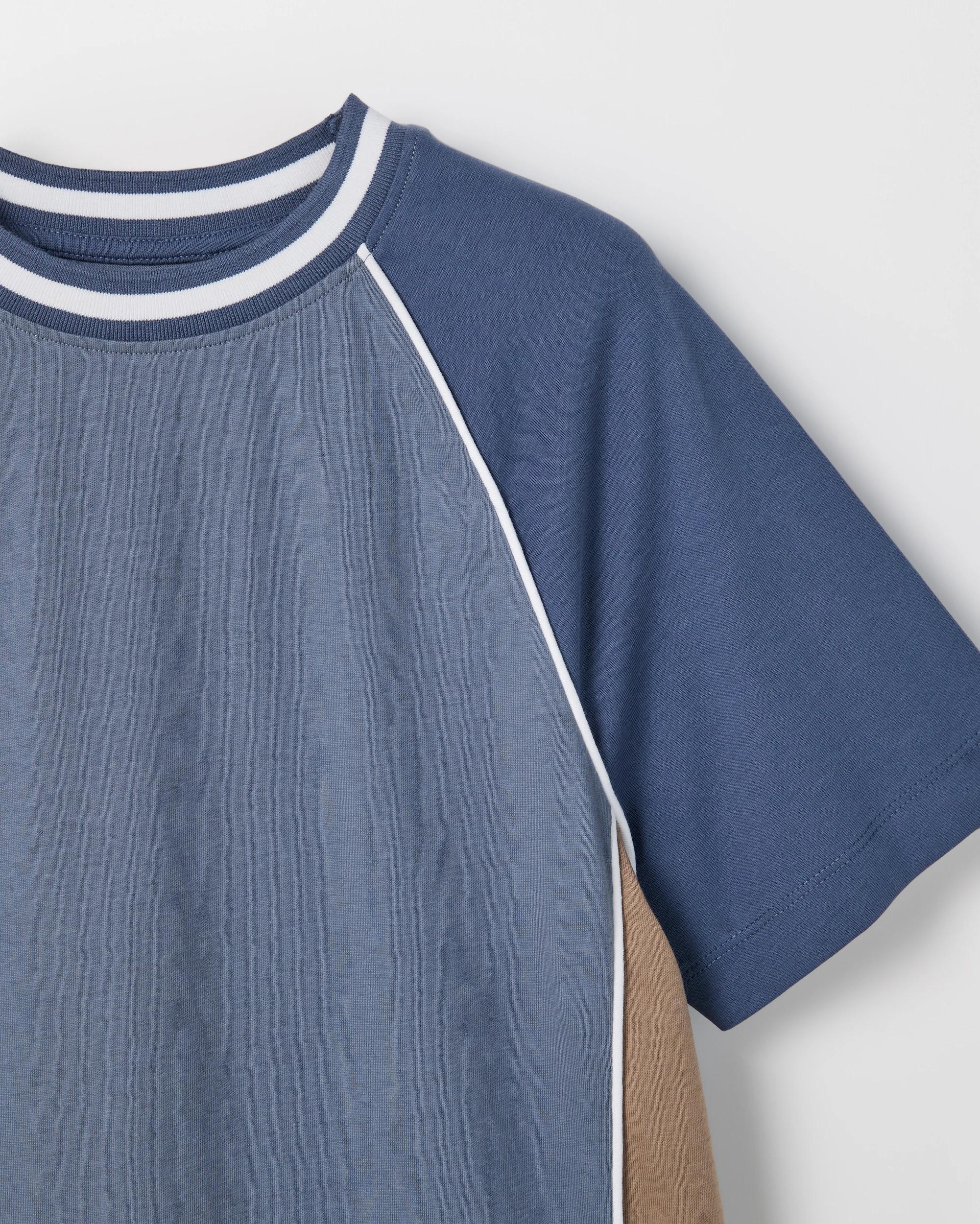 6 Target Kids Australian Cotton Raglan Sleeve Spliced T-Shirt BLUE, 6 of 6