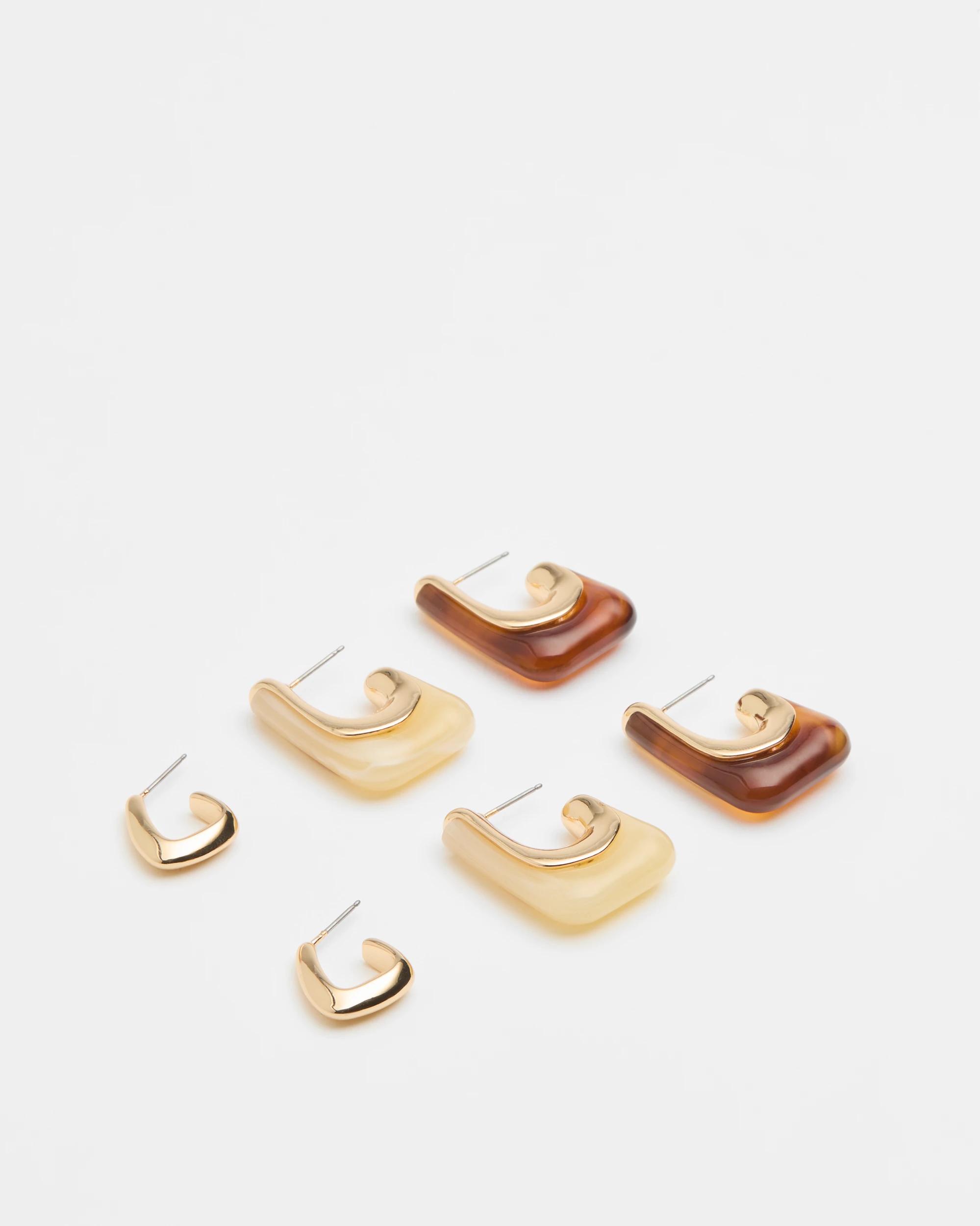 1 Target 3 Pack Resin Hoop Earrings GOLD COLOURING, 1 of 2