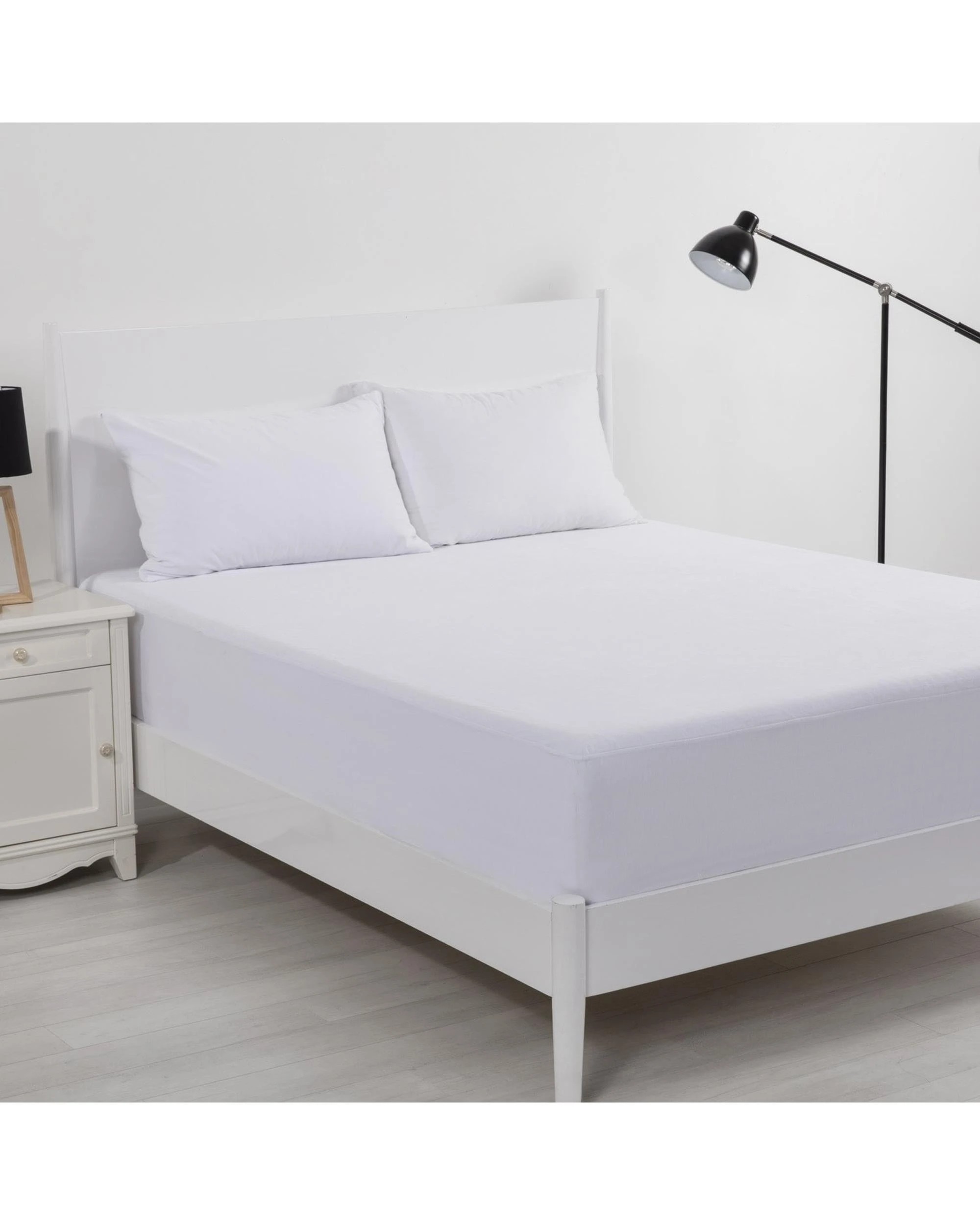 2 Bianca Bedding DELUXE WATERPROOF COTTON VELOUR MATTRESS PROTECTOR - Double - White, 2 of 6