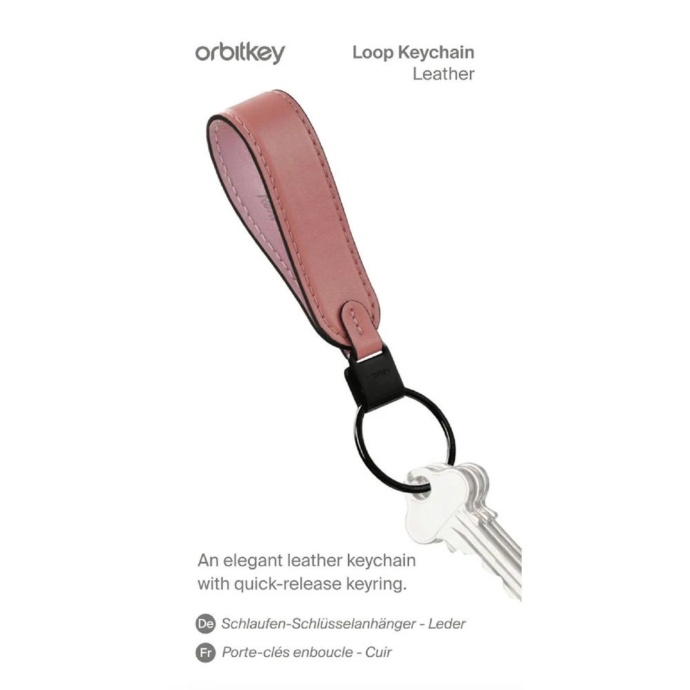 2 Orbitkey Loop Keychain Leather Cotton Candy, 2 of 6