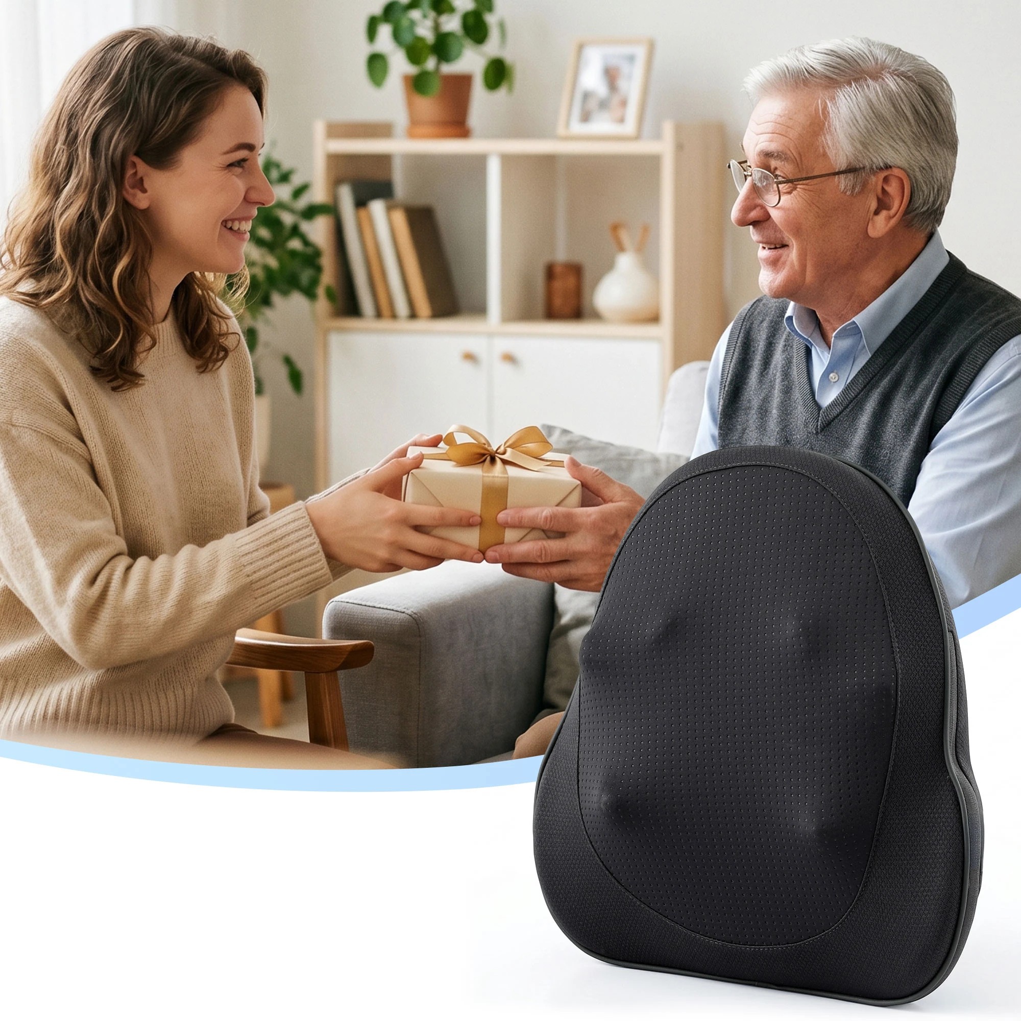 6 Livemor Back Massager with Heat, Cordless Neck & Shoulder Massage Pillow for Pain Relief - Black, 6 of 7
