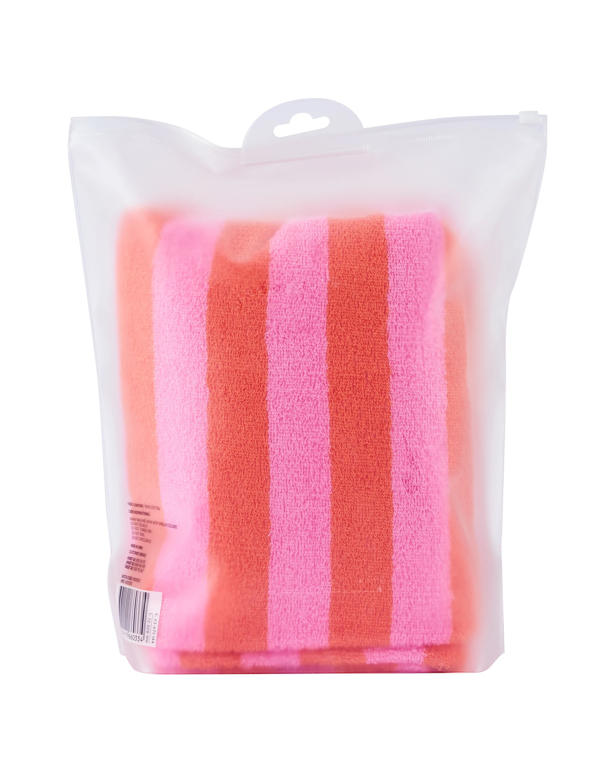 5 OXX Bodycare Cotton Body Wrap Towel - Pink and Orange, 5 of 5