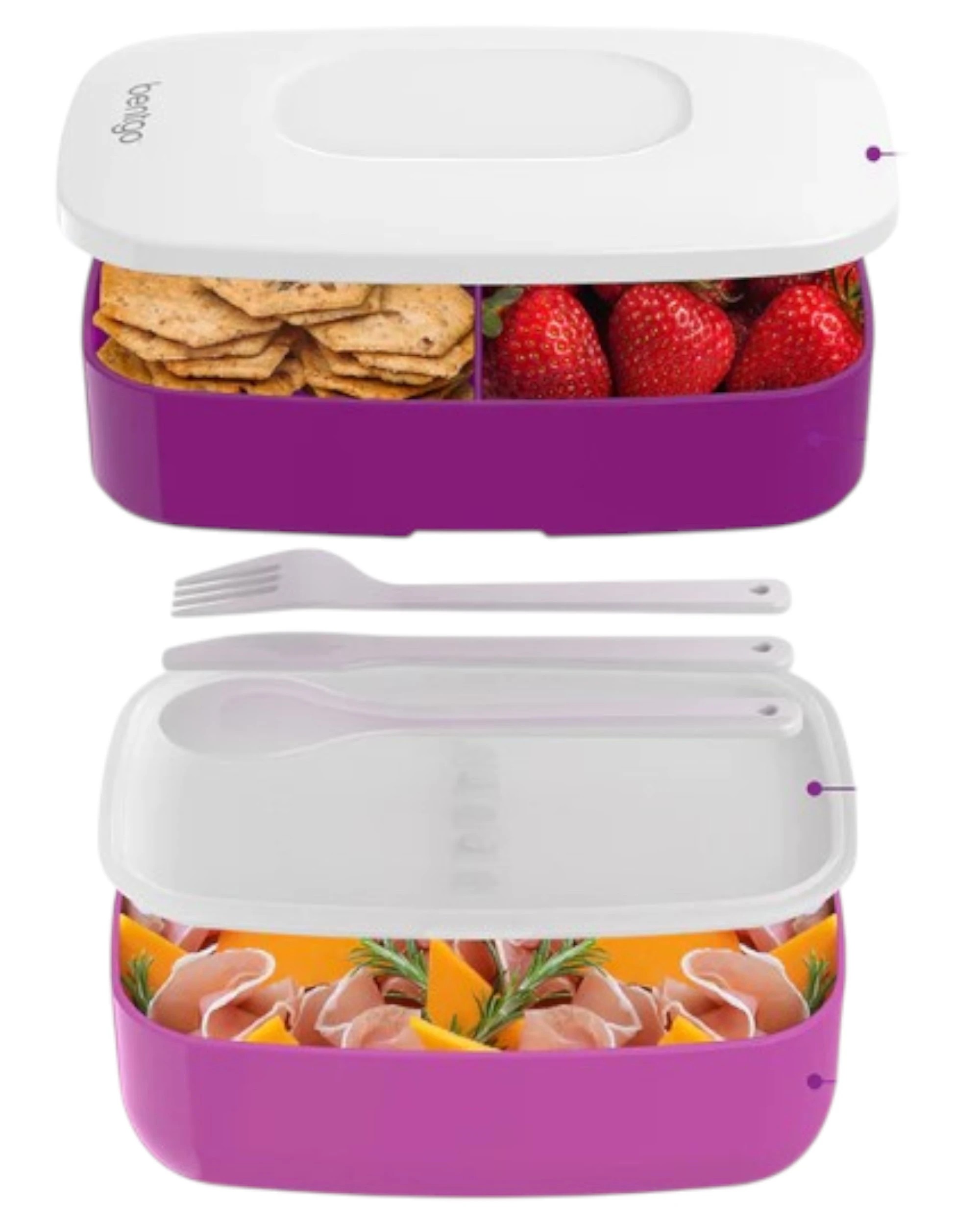 5 Bentgo All-In-One Lunch Box Container Storage - Purple, 5 of 6
