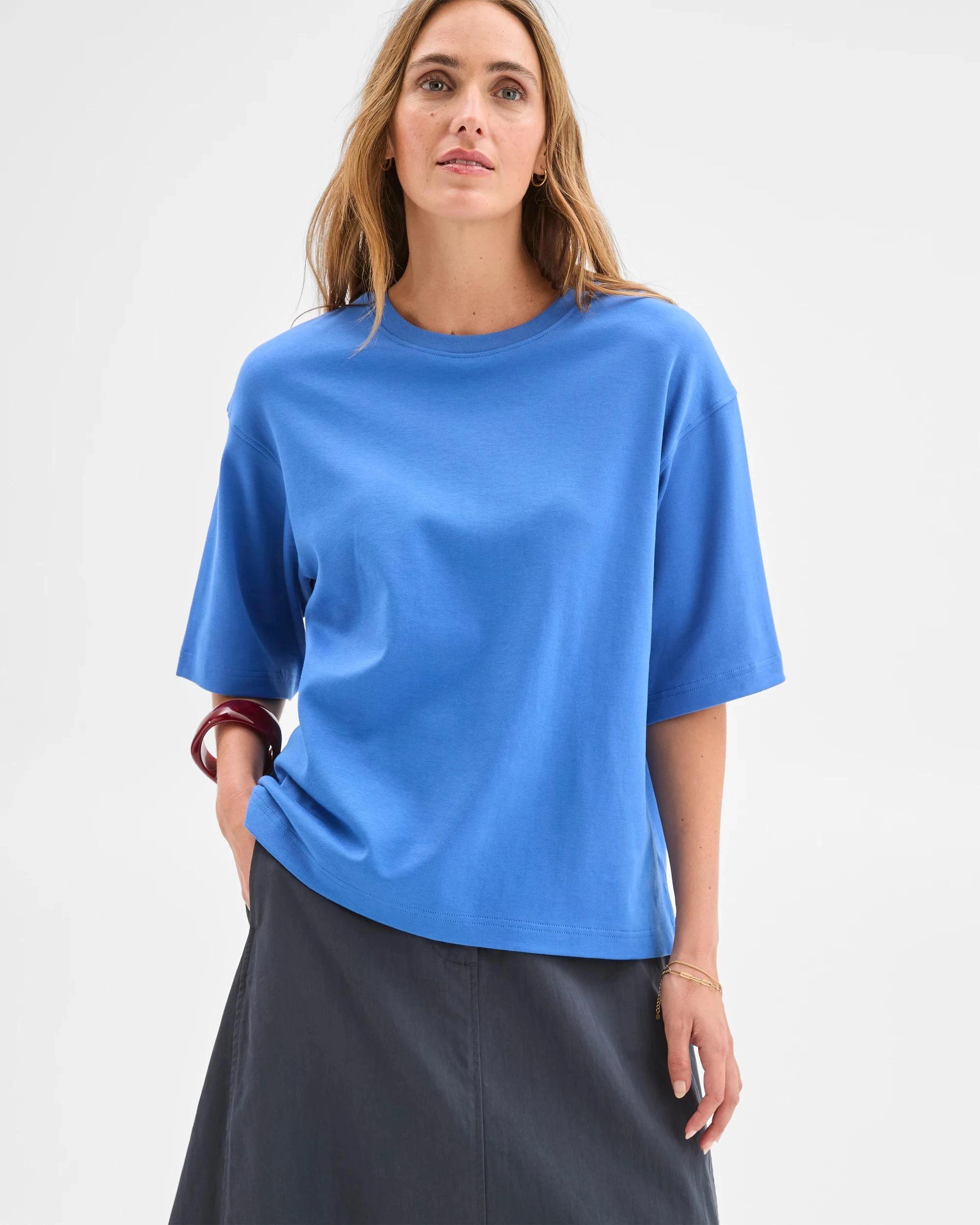 3 Target Australian Cotton Heavyweight Boxy T-Shirt BLUE BONNET, 3 of 5