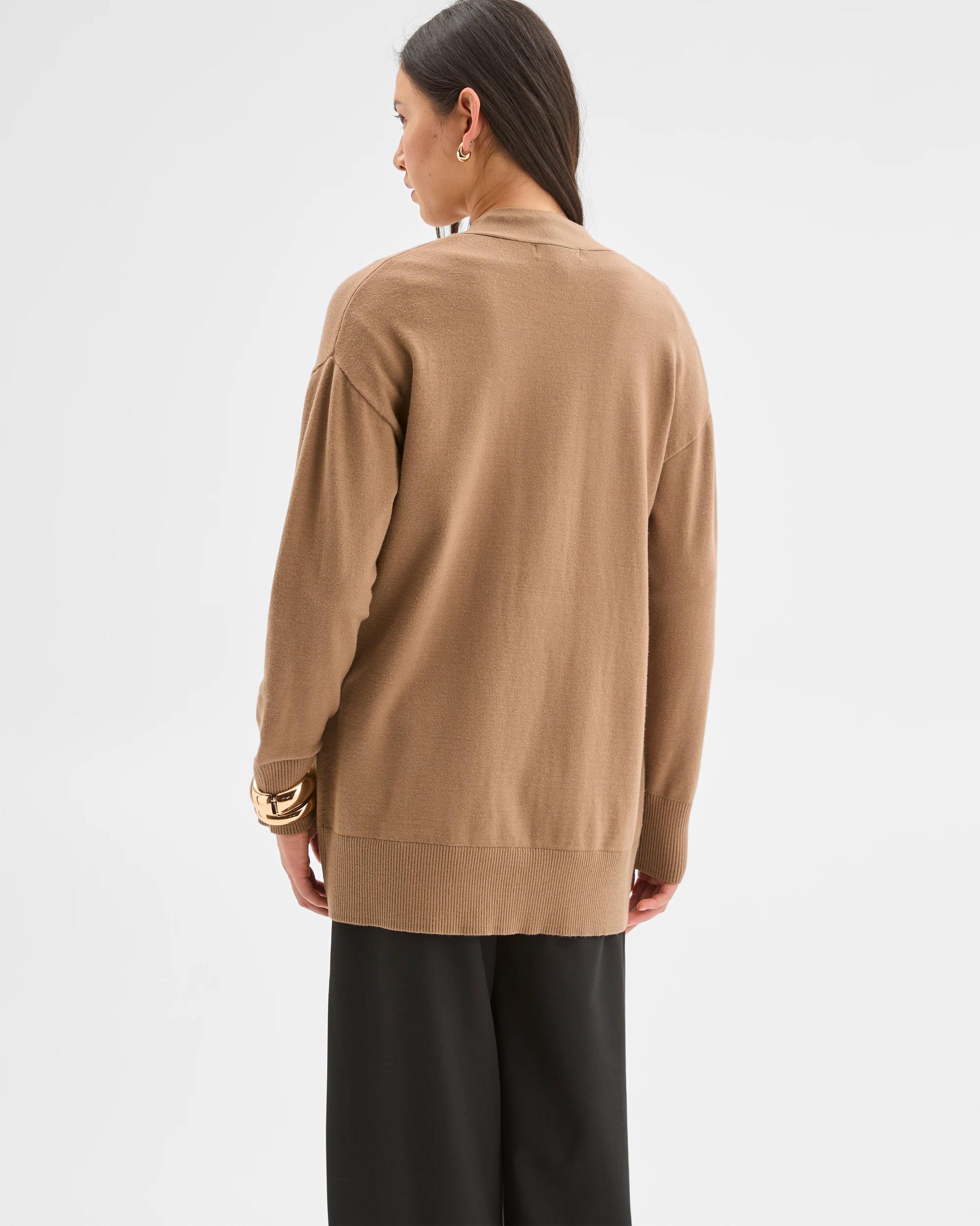 7 Preview Long Sleeve Edge To Edge Cardigan WARM SEPIA, 7 of 8
