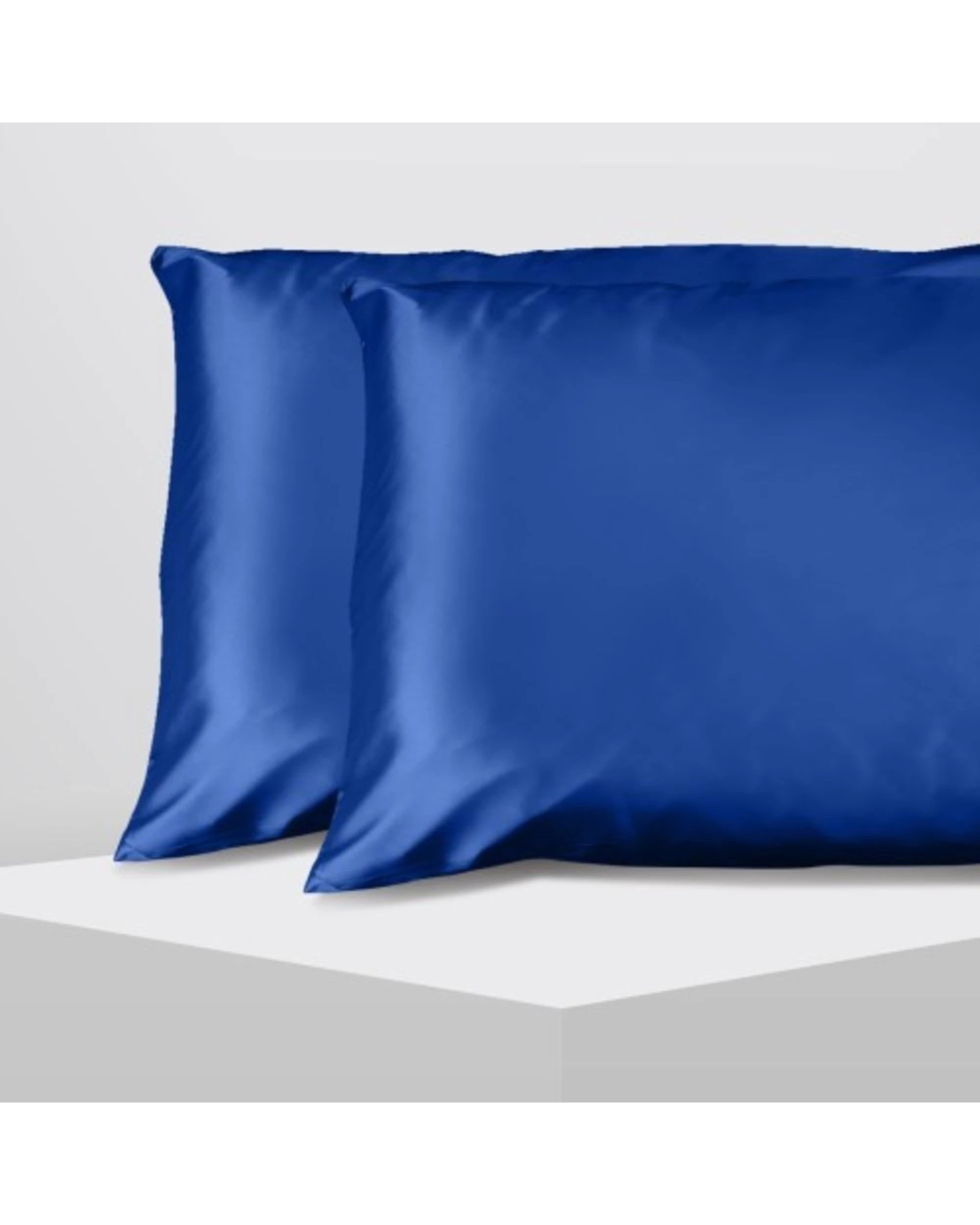 7 Casa Decor 2PK Luxury Satin Pillowcases Twin Pack 51x76cm Polyester Satin - Blue, 7 of 7