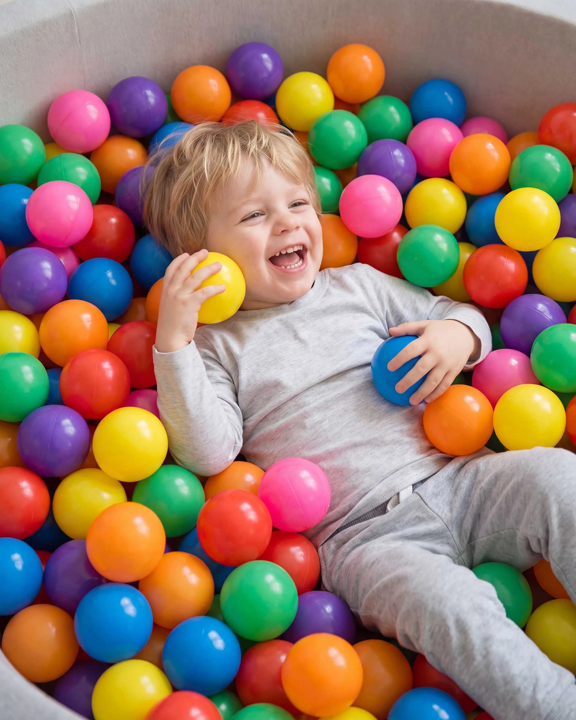 2 PlayPals 300 Pcs 5.5cm Ball Pit Balls Rainbow Colorful Plastic Ocean Balls w/ Storage Bag, 2 of 6