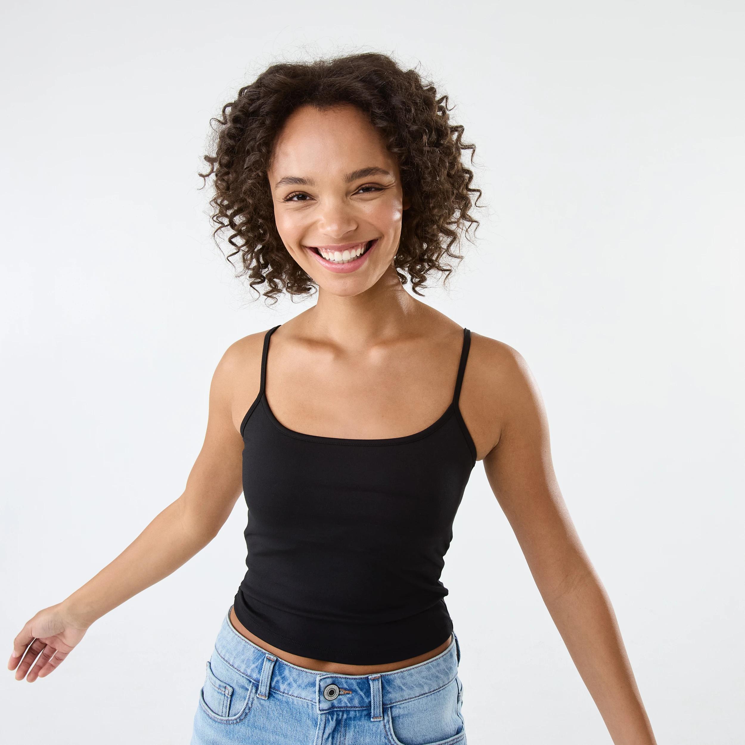 1 Contour Shelf Cami Black, 1 of 7