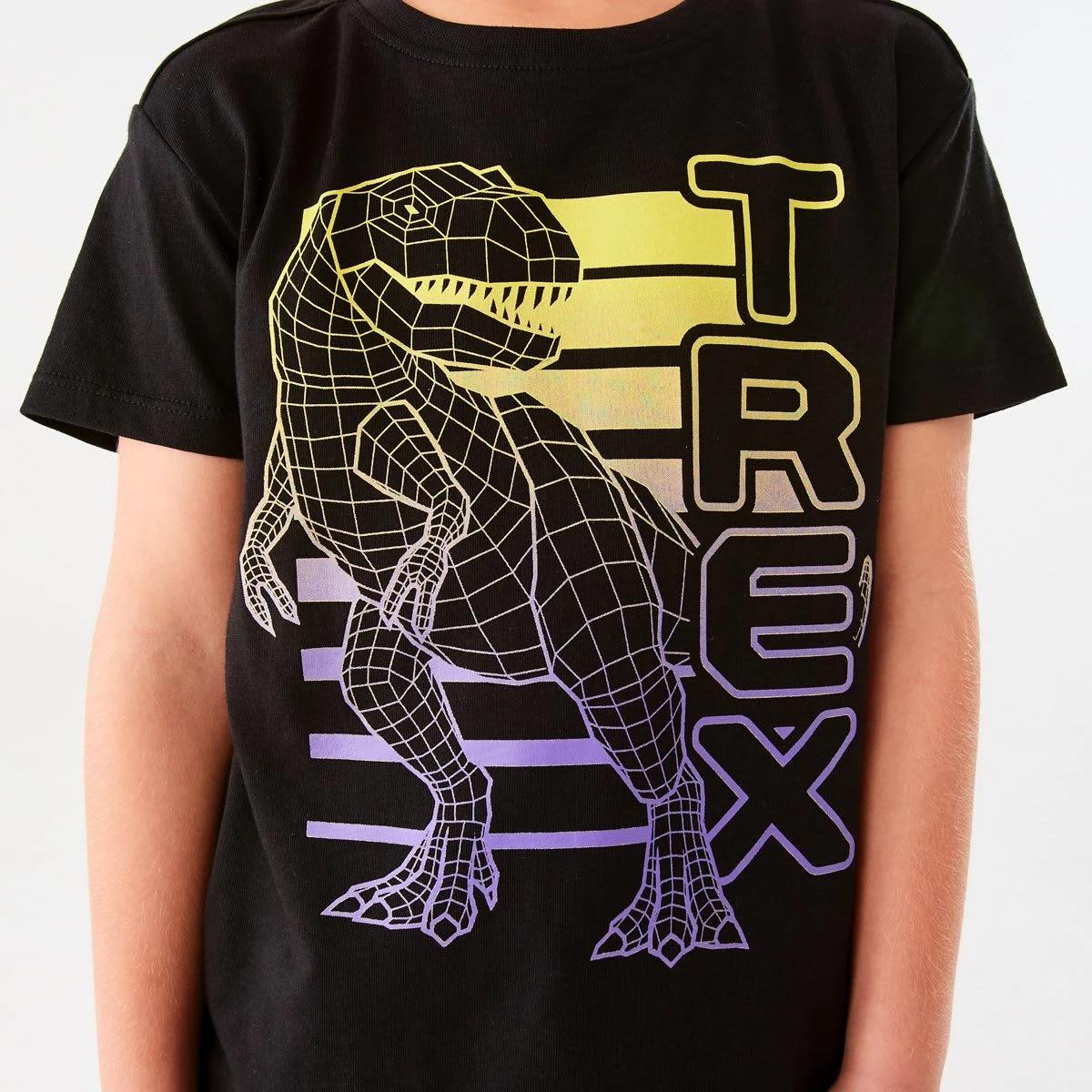4 Chest Print T-shirt Black Dino, 4 of 8