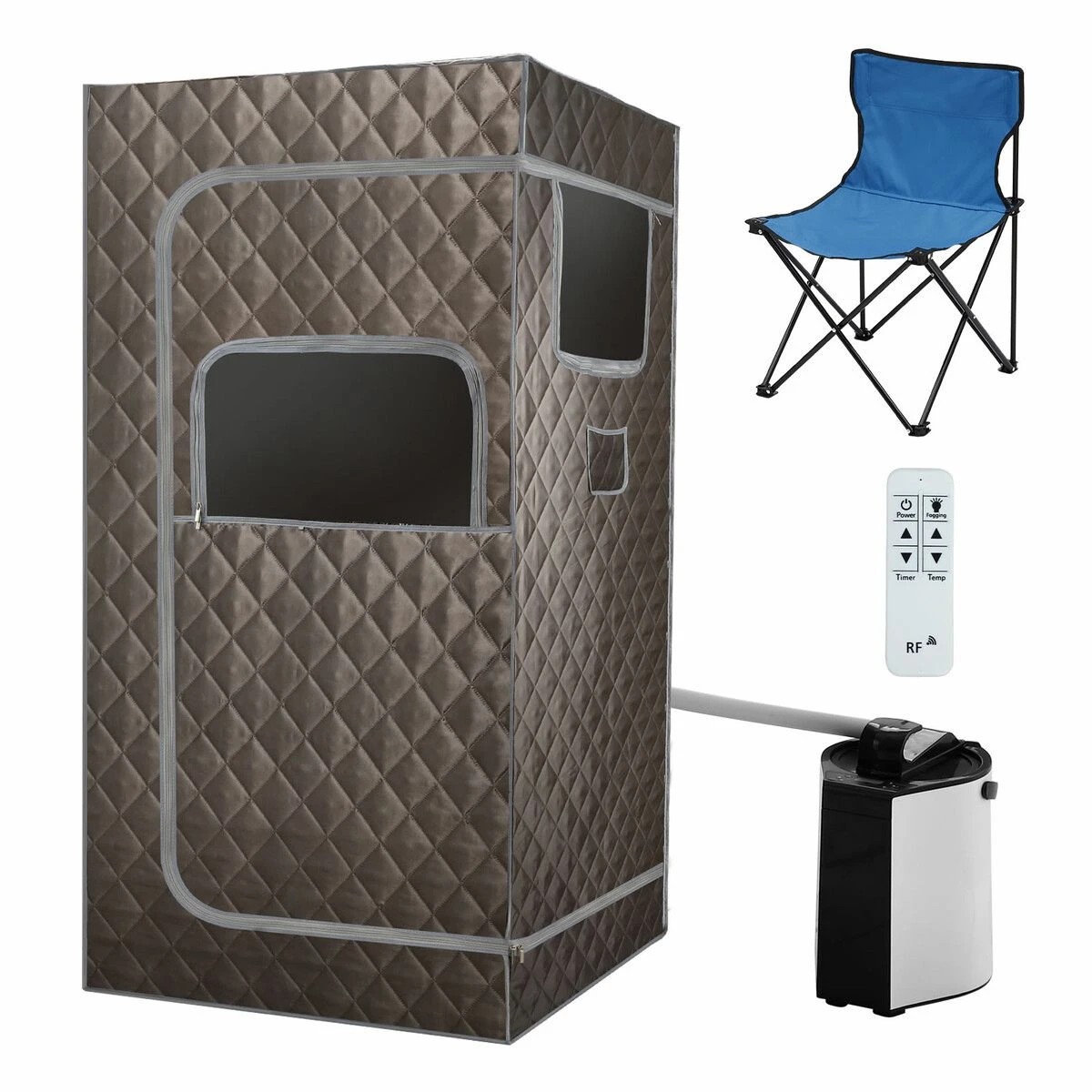 1 Maxkon Sauna Steam Tent Foldable Steamer Heating Spa Portable  With Chair Remote Control, 1 of 3