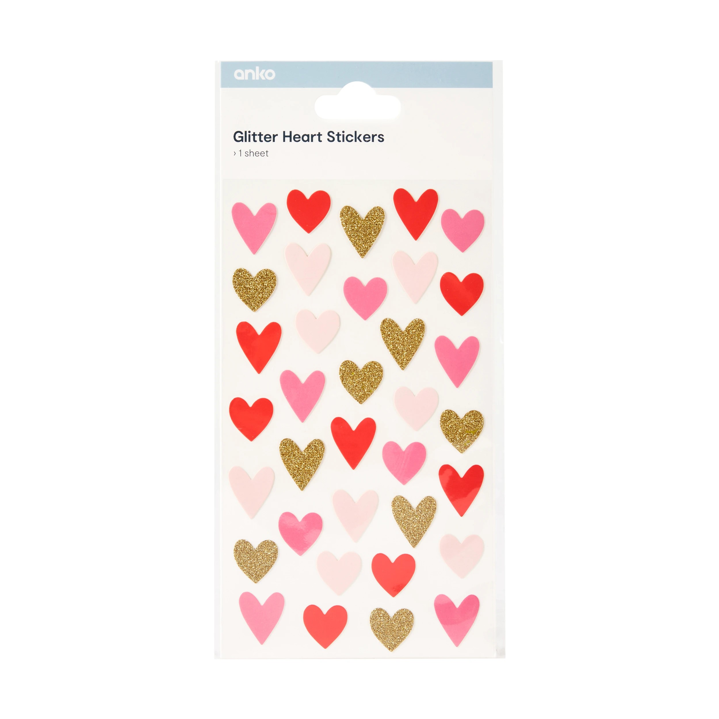 1 Glitter Heart Stickers, 1 of 3