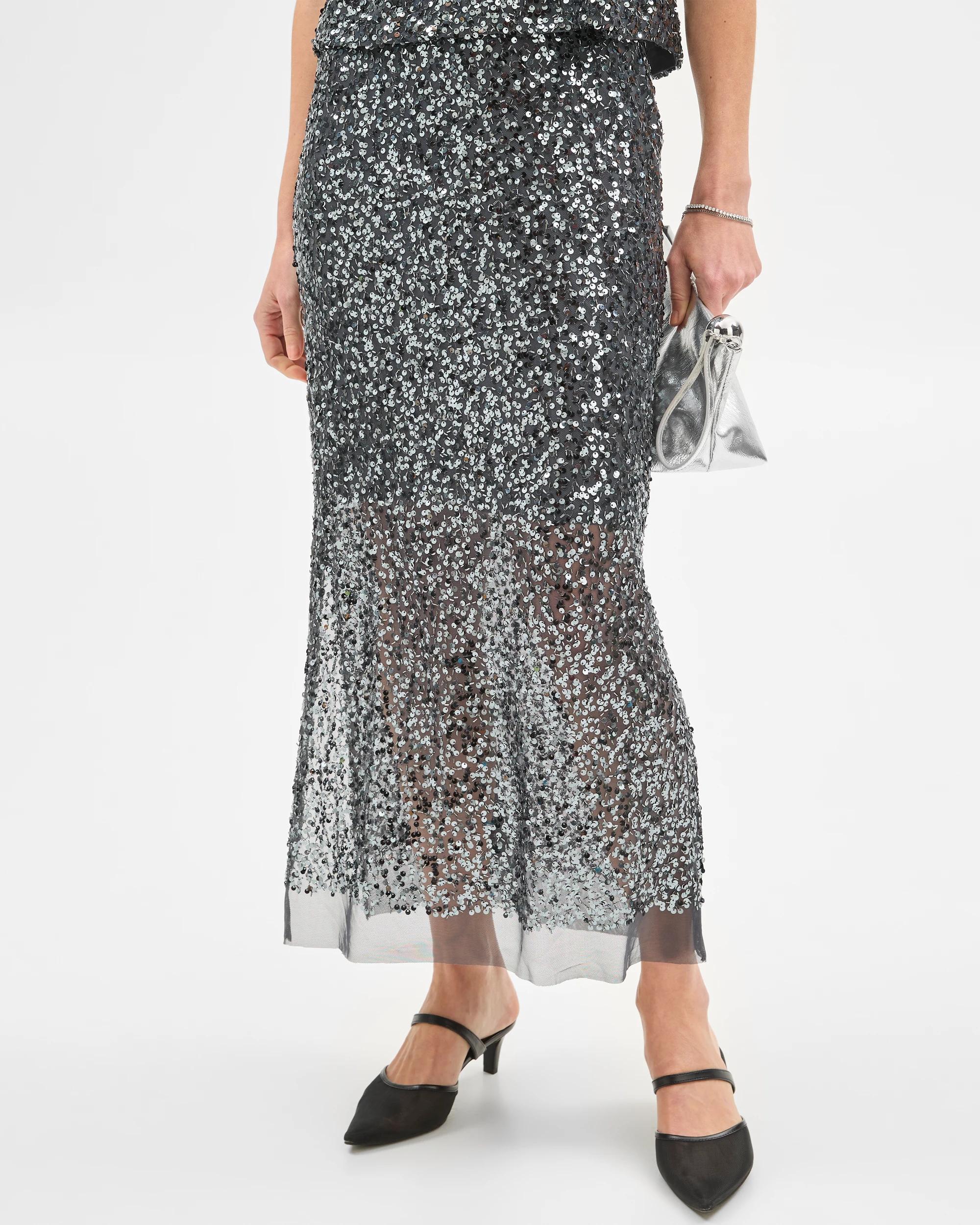 2 Sequin Pencil Skirt - Preview GUNMETAL, 2 of 10
