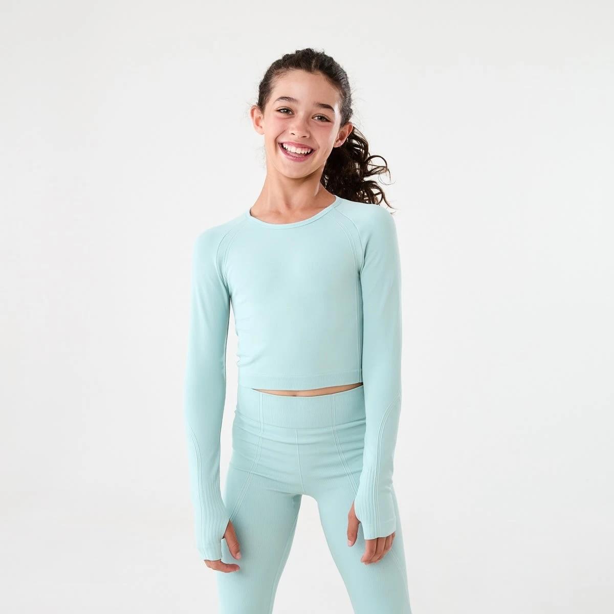 1 Active Long Sleeve Seamfree Top Aqua Grn, 1 of 9