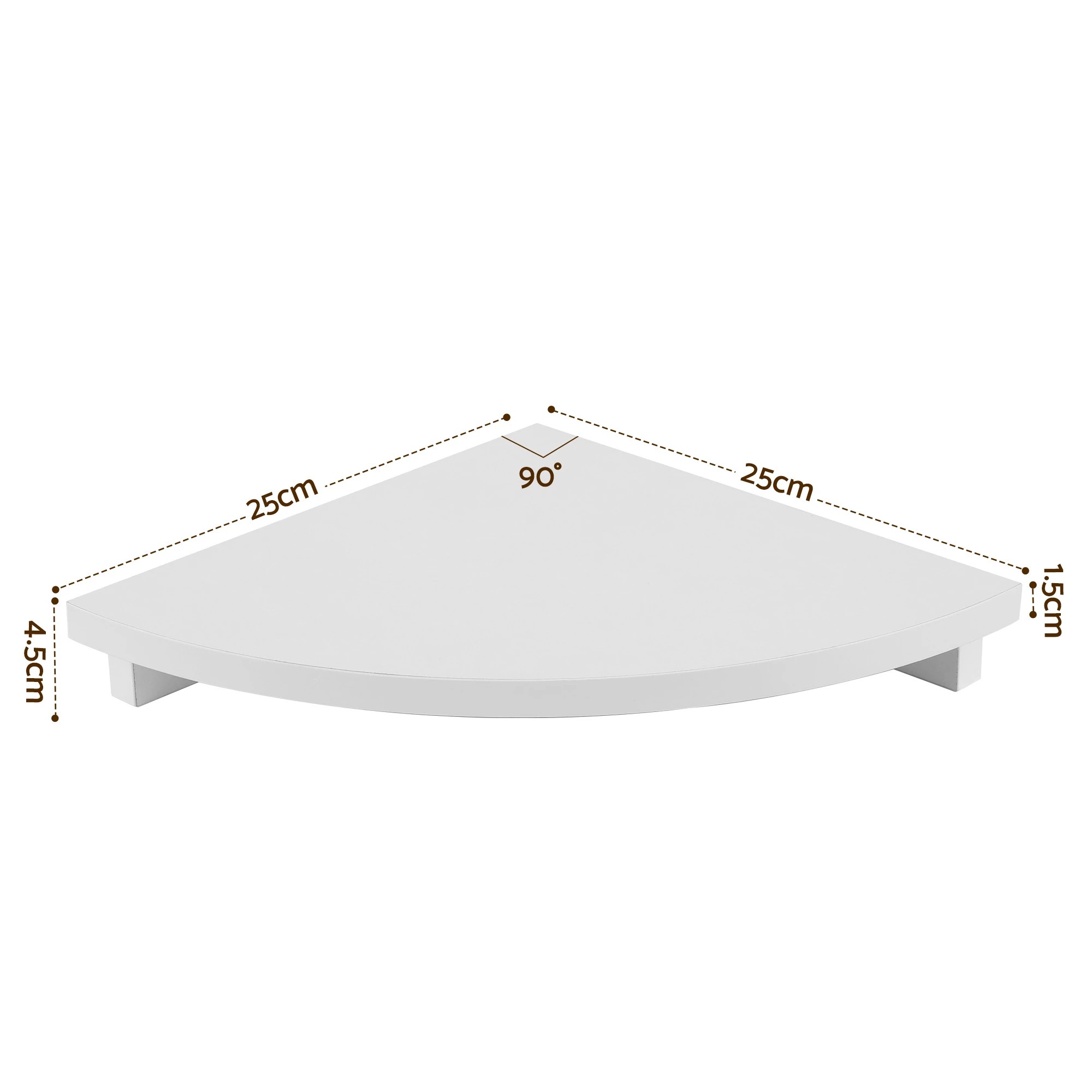 3 Artiss 3pc Corner Floating Wall Shelf Wall Mounted Display Rack Round Edge - White, 3 of 8