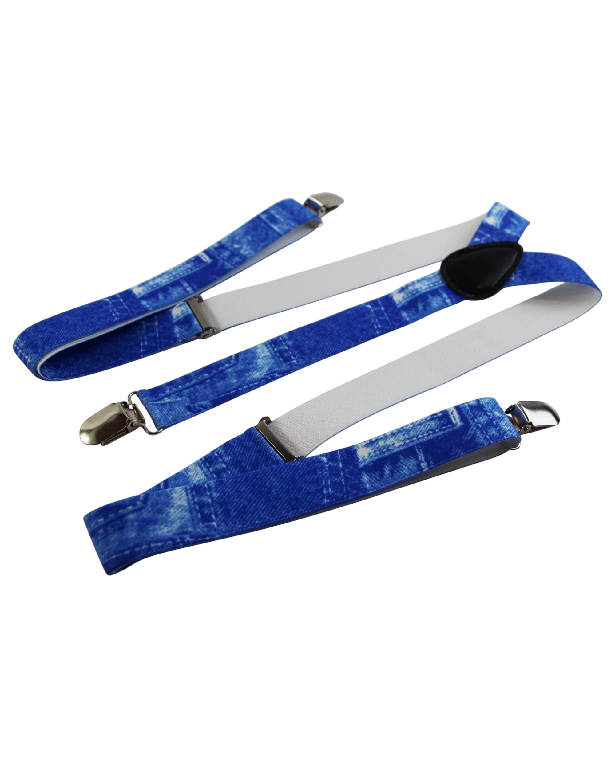 2 Zasel Mens Adjustable Denim Print Patterned Suspenders - Multi, 2 of 3