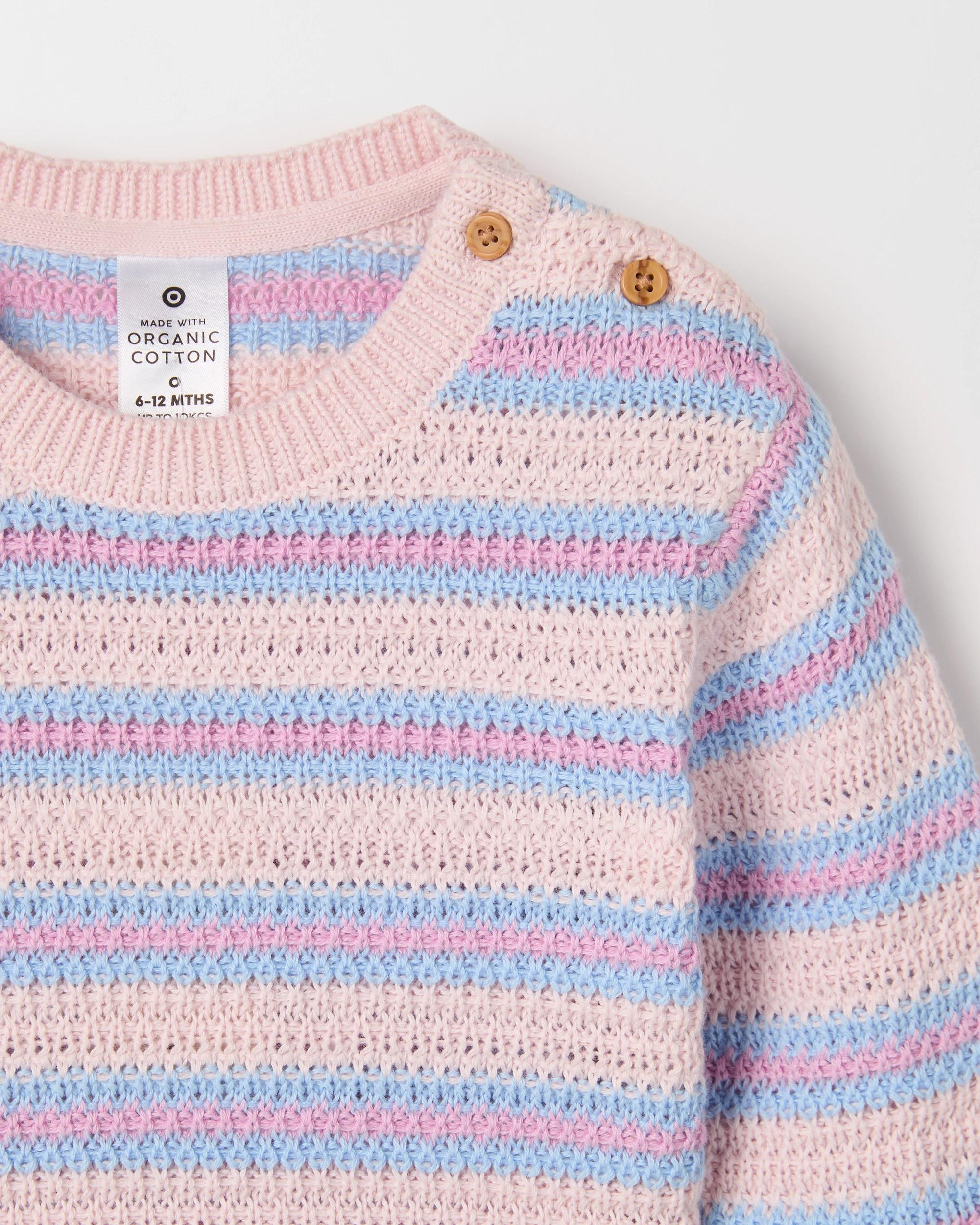 5 Target Baby Organic Cotton Lightweight Knit Jumper STRIPE PINK, 5 of 5