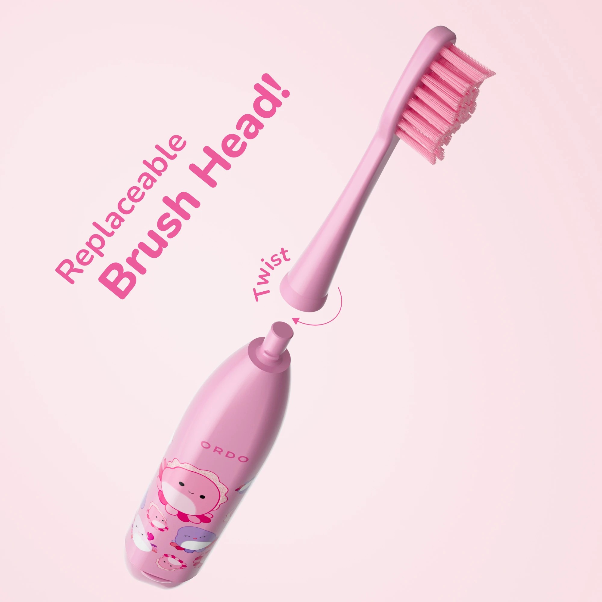 3 Original Squishmallows Ordo Sonic Kids Battery Toothbrush - Auggie, 3 of 9