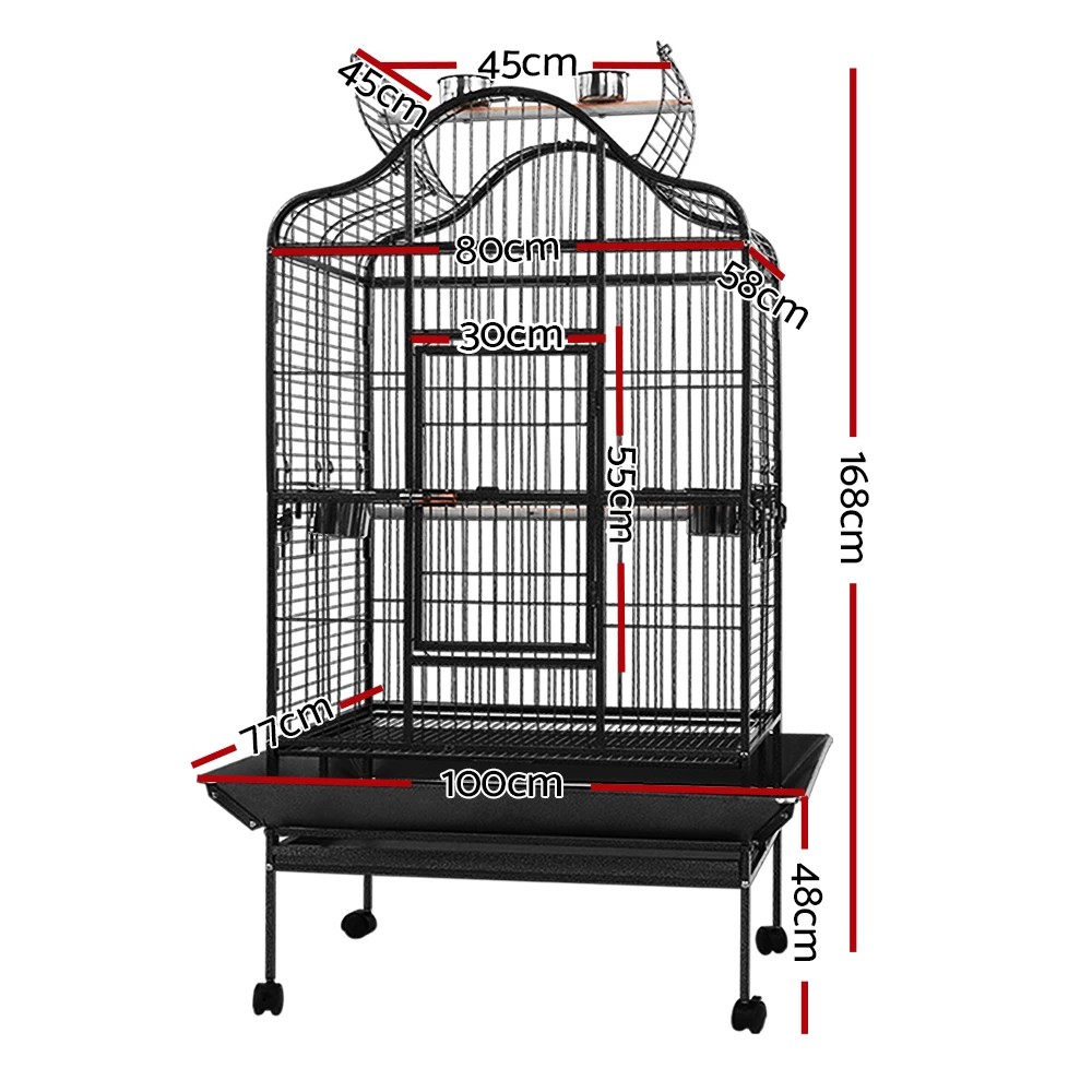 2 i.Pet Bird Cage 168cm Large Aviary - Black, 2 of 6