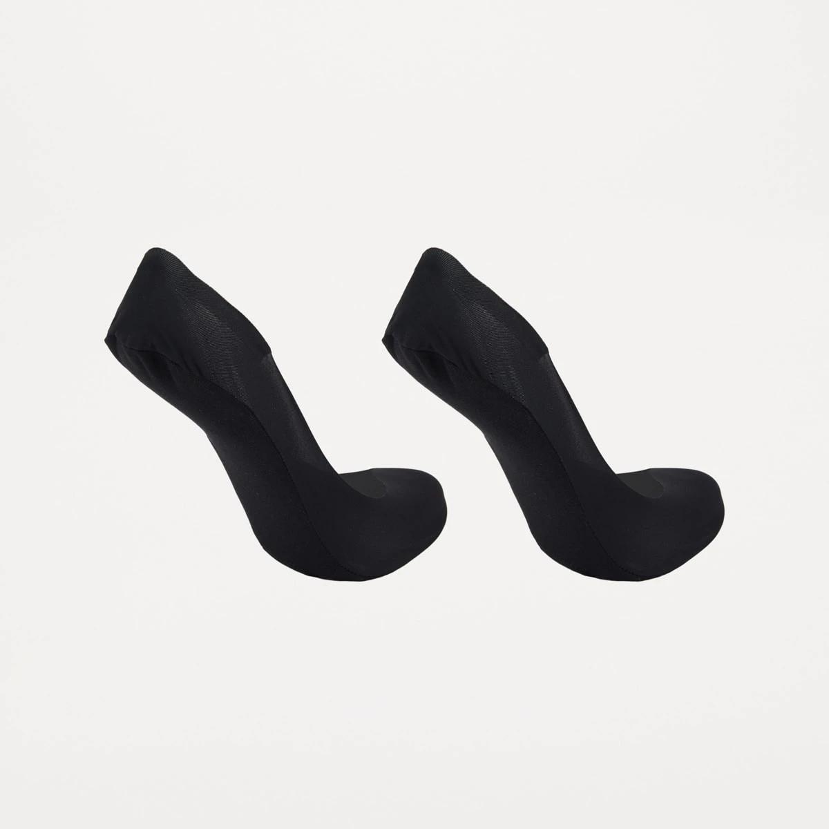 2 2 Pack Cushioned No Show Footlets BLACK, 2 of 3