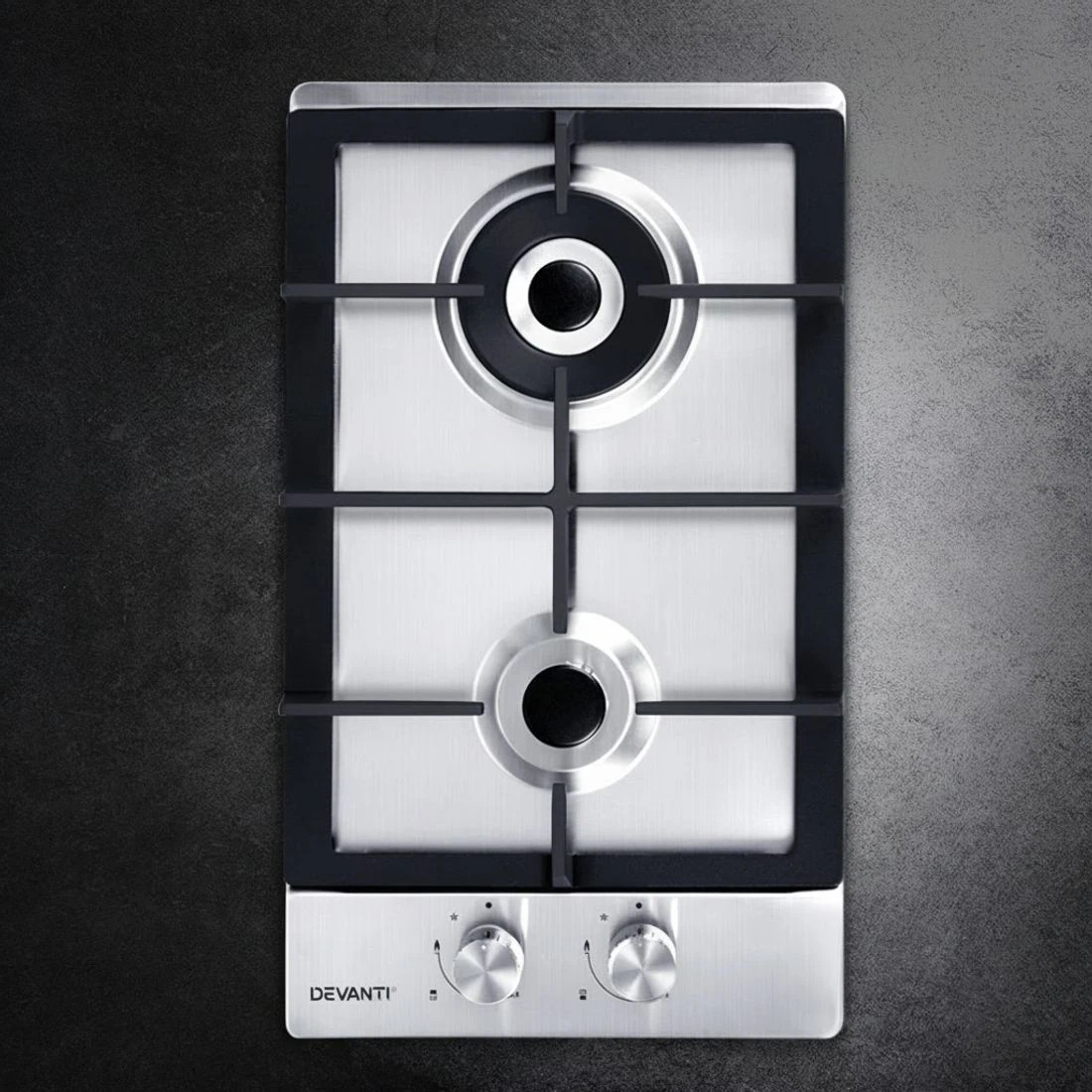 7 Devanti Gas Cooktop 30cm 2 Burner - Silver, 7 of 7