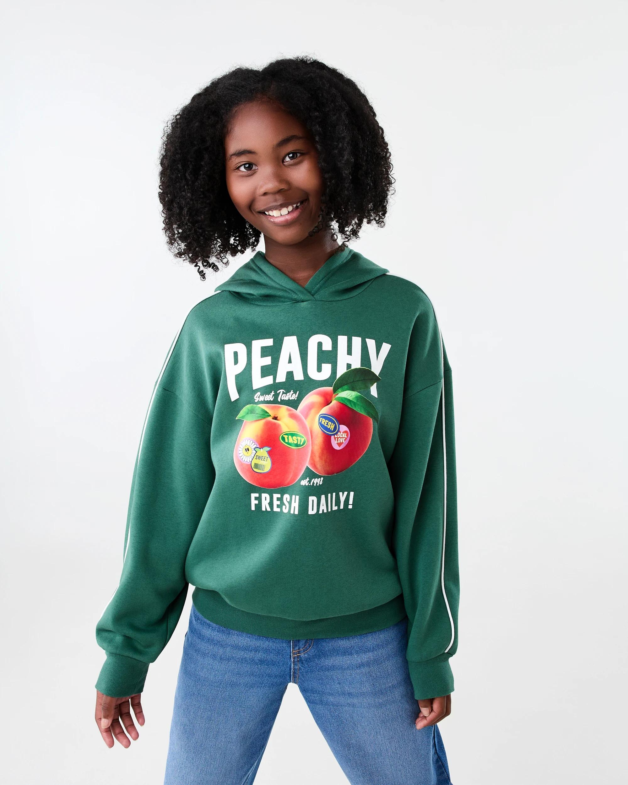 1 Oversized Hoodie Grn Peach, 1 of 8
