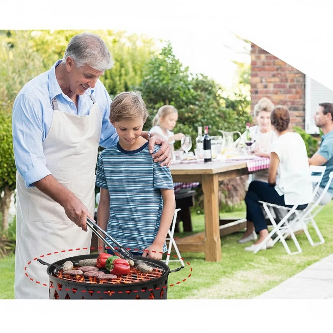 4 Grillz Fire Pit BBQ Grill 82cm - Black, 4 of 6