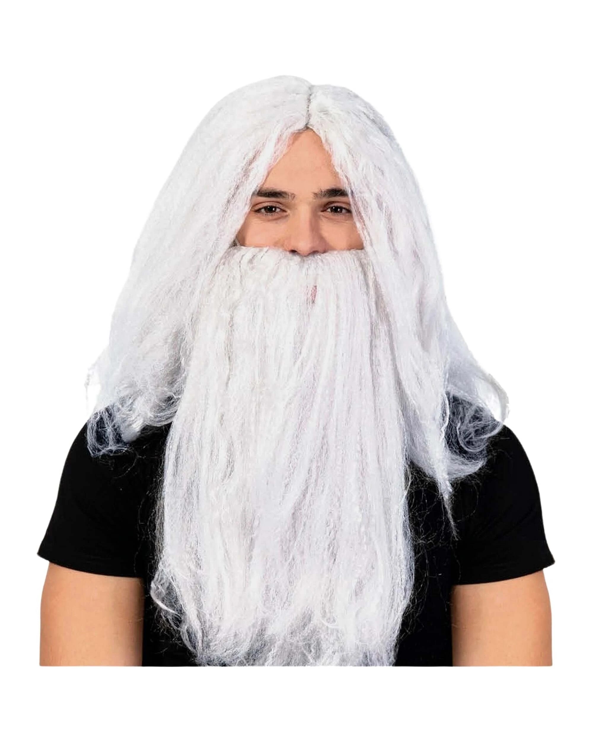 1 JD Party Grey Wizard Wig And Beard Set - One Size, 1 of 2