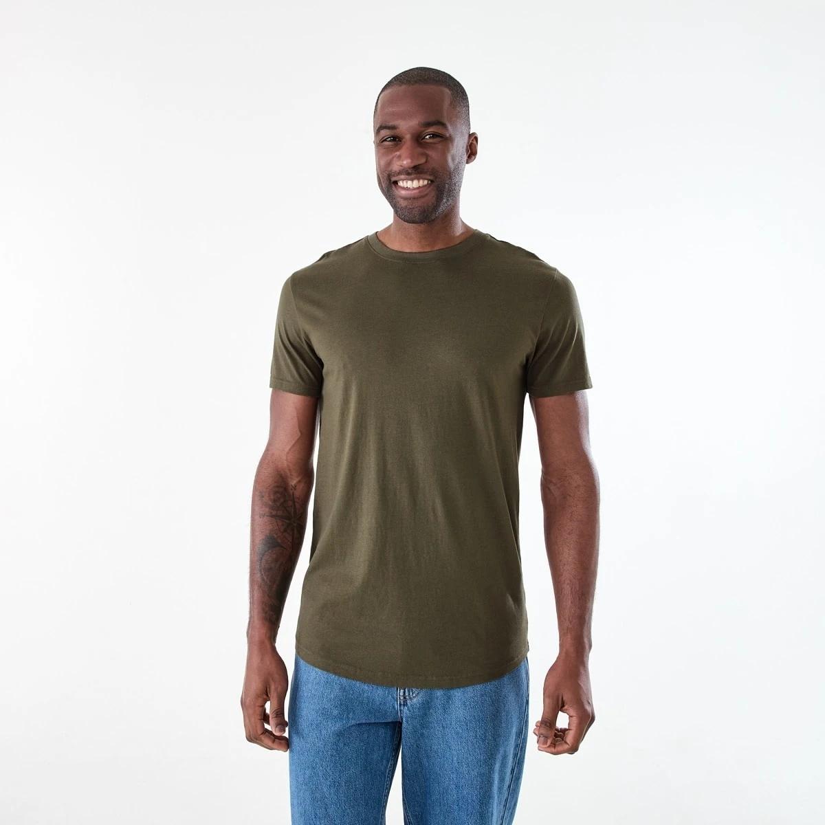 1 Australian Grown Cotton Longline T-shirt BEETLE, 1 of 6