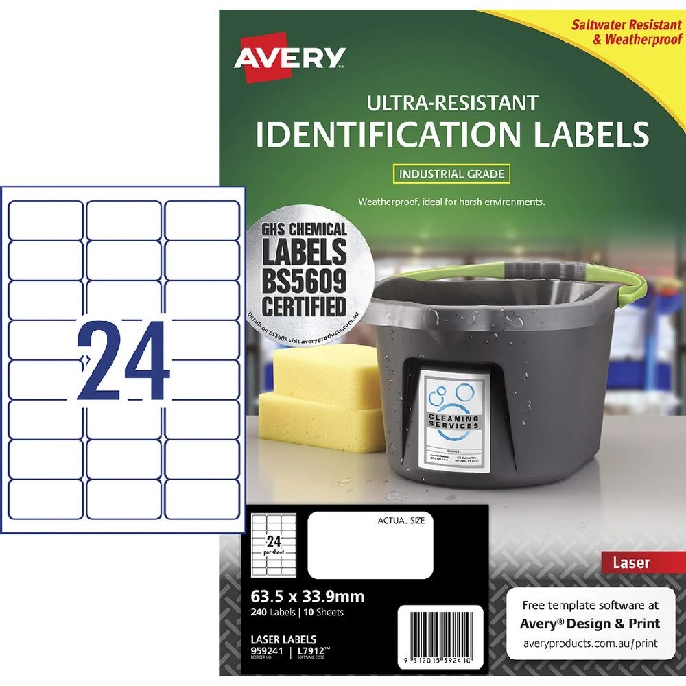 1 Avery 24UP Chemical Grade Laser Labels 10 Sheets, 1 of 5