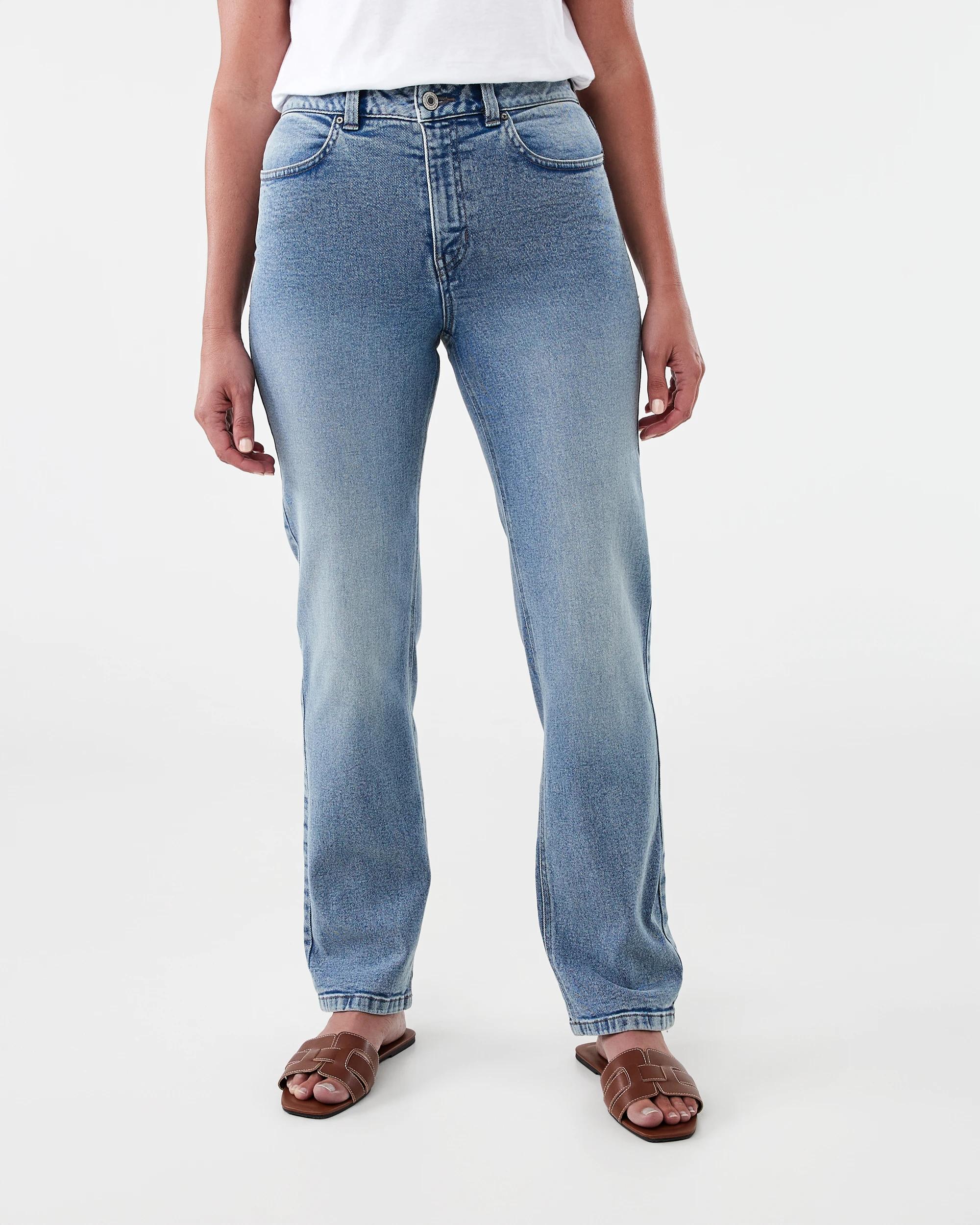 1 High Rise Straight Leg Jeans Light Wash, 1 of 8