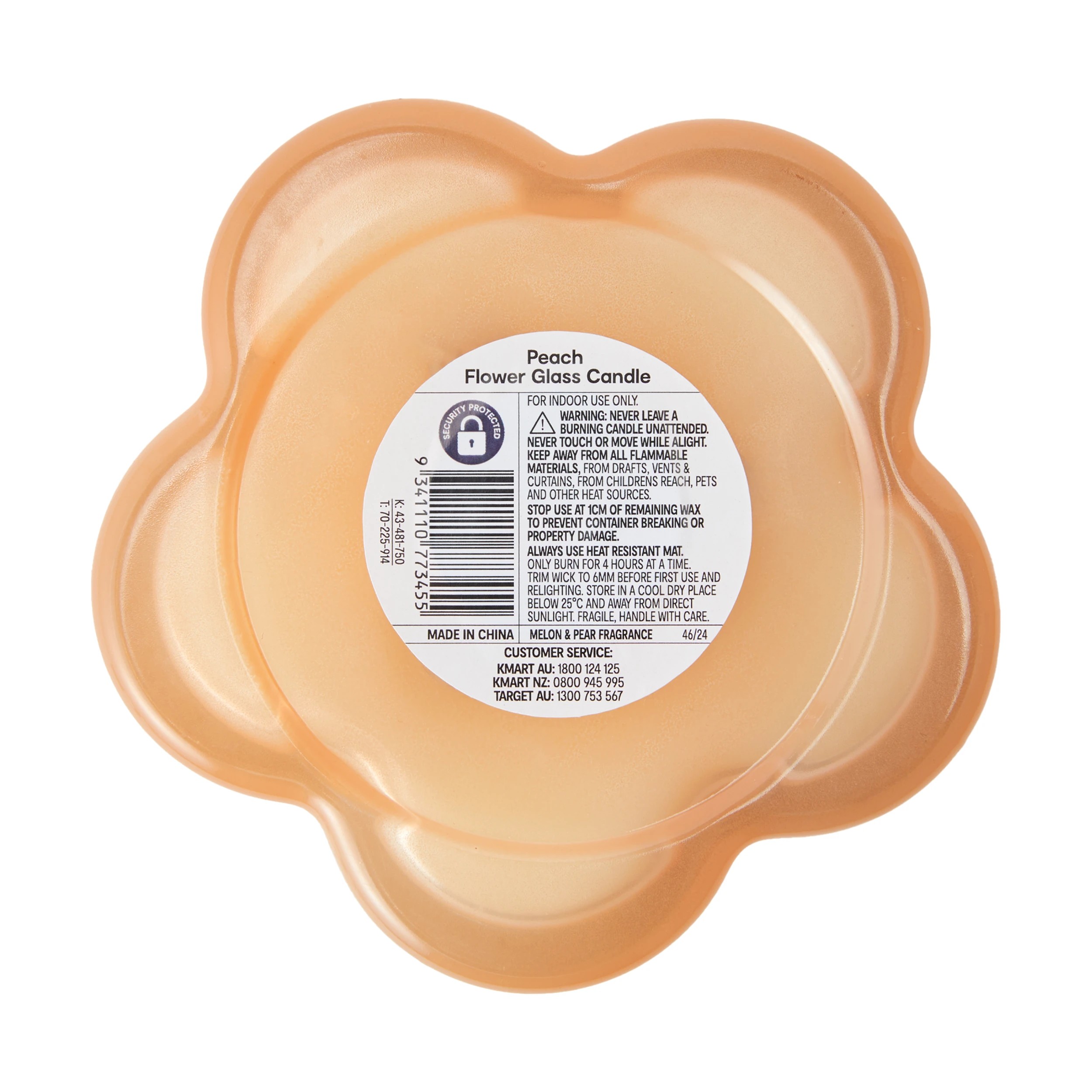 5 Peach Flower Glass Candle, 5 of 5