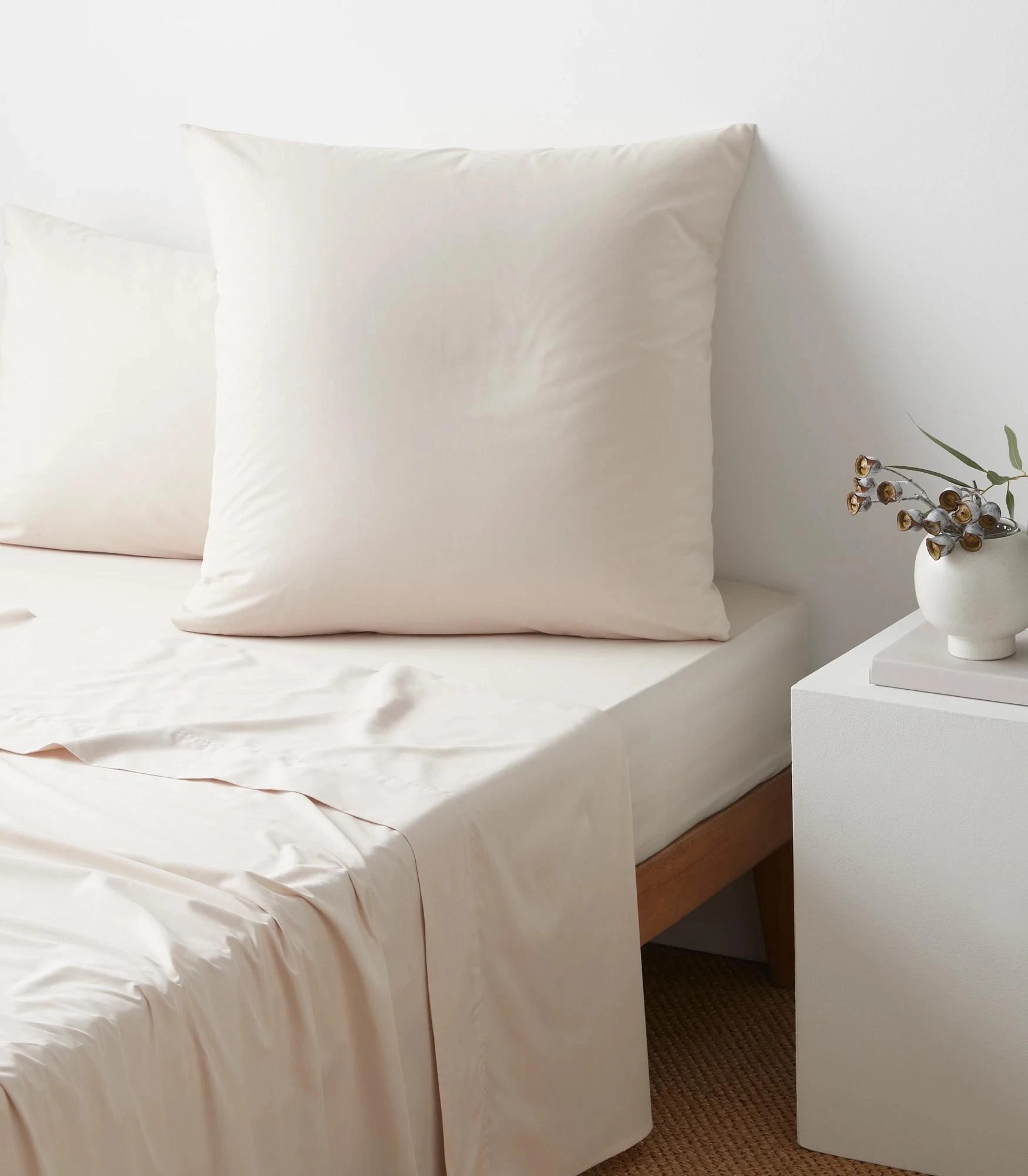 1 Target Australian Cotton 250 Thread Count European Pillowcases 2 Pack - Queen Bed - Natural, 1 of 2