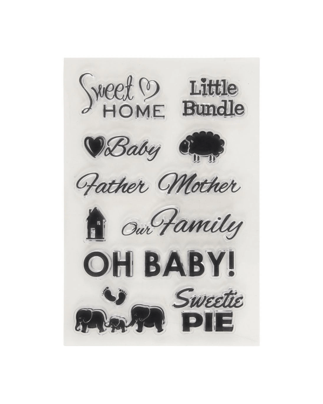 Born Clear Acrylic Sheet Stamps Baby 105 x 155 mm - Kmart