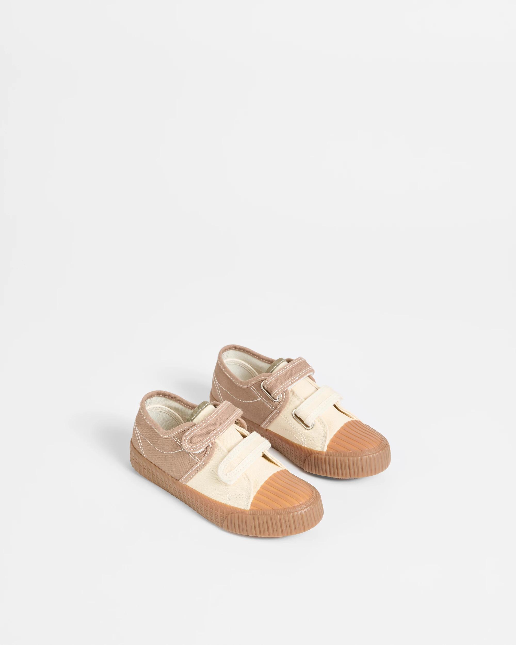 3 Target Boys Junior Double Strap Canvas Low Sneaker TAN, 3 of 3