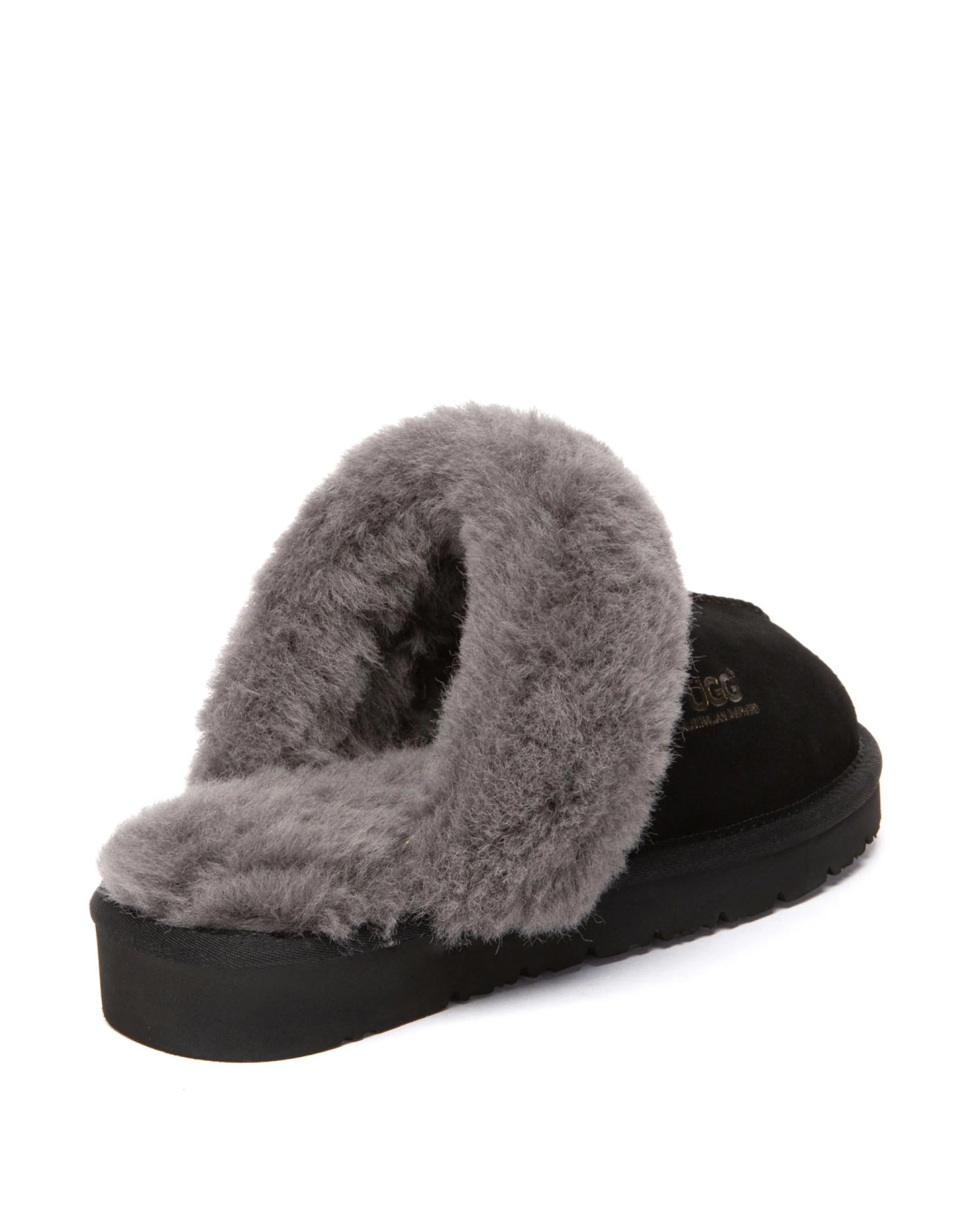 3 Australian Shepherd UGG Unisex Muffin Slippers BLACK, 3 of 5