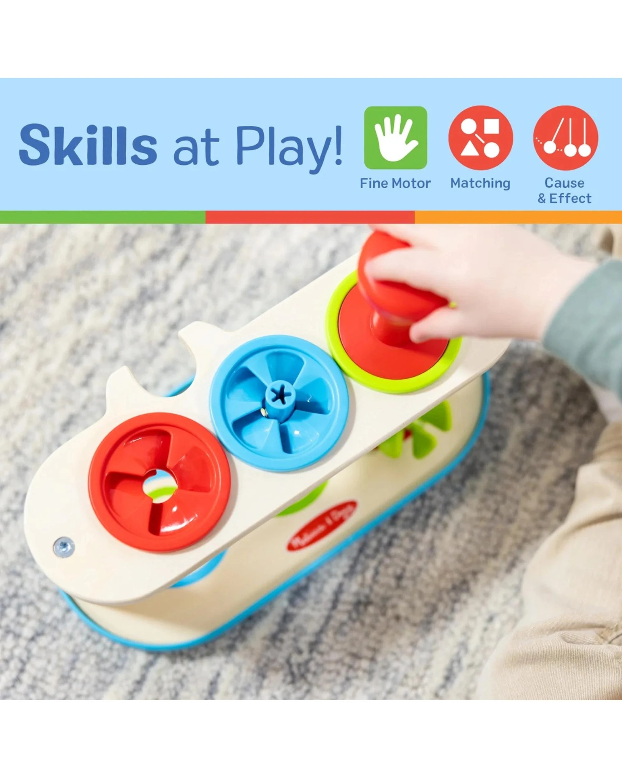 4 Melissa and Doug Match and Push Spinning Tops, 4 of 6