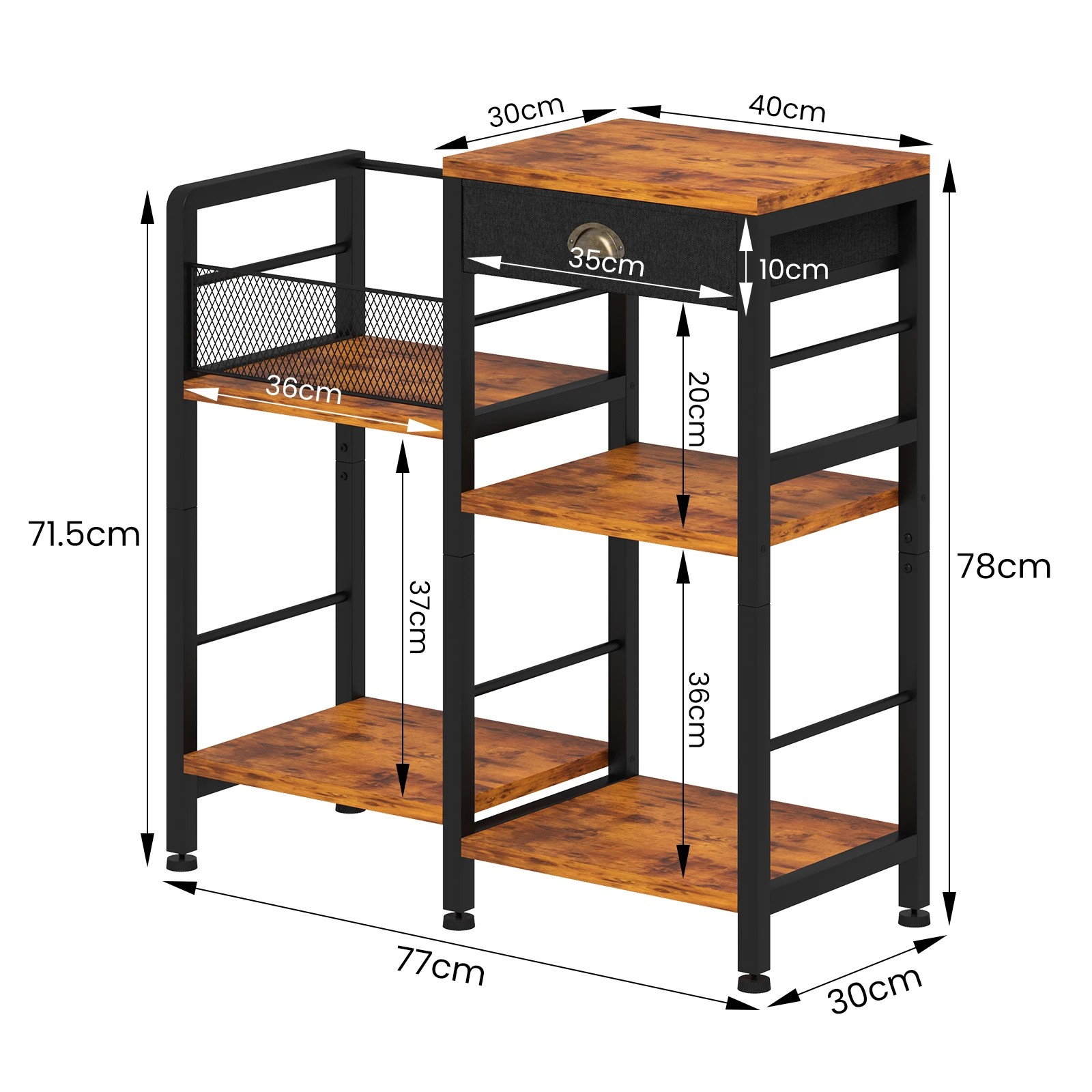 2 Advwin 3 Tier Record Player Stand Turntable Stand Records Player Table End Table - Brown, 2 of 7